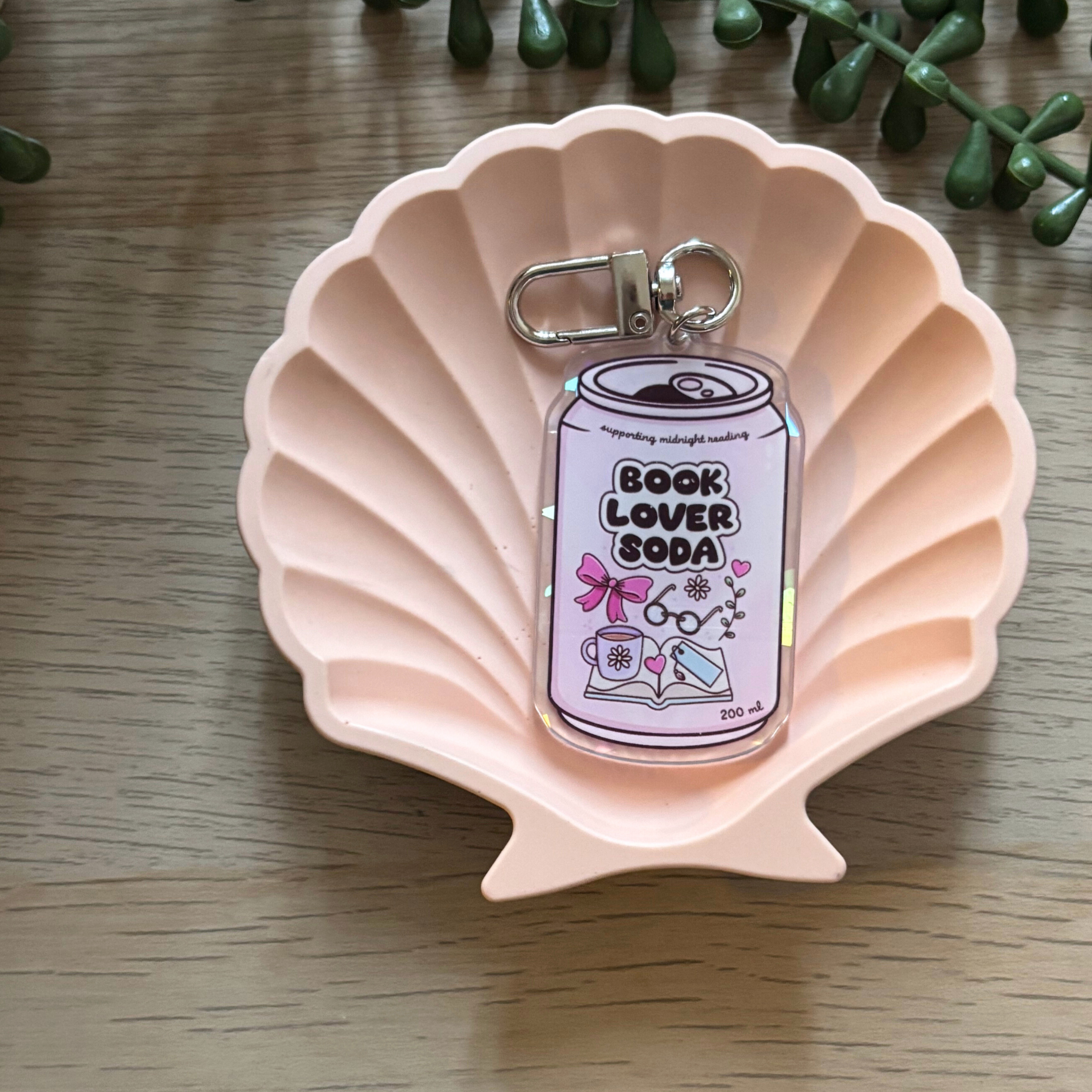 Book Lover Soda Keyring