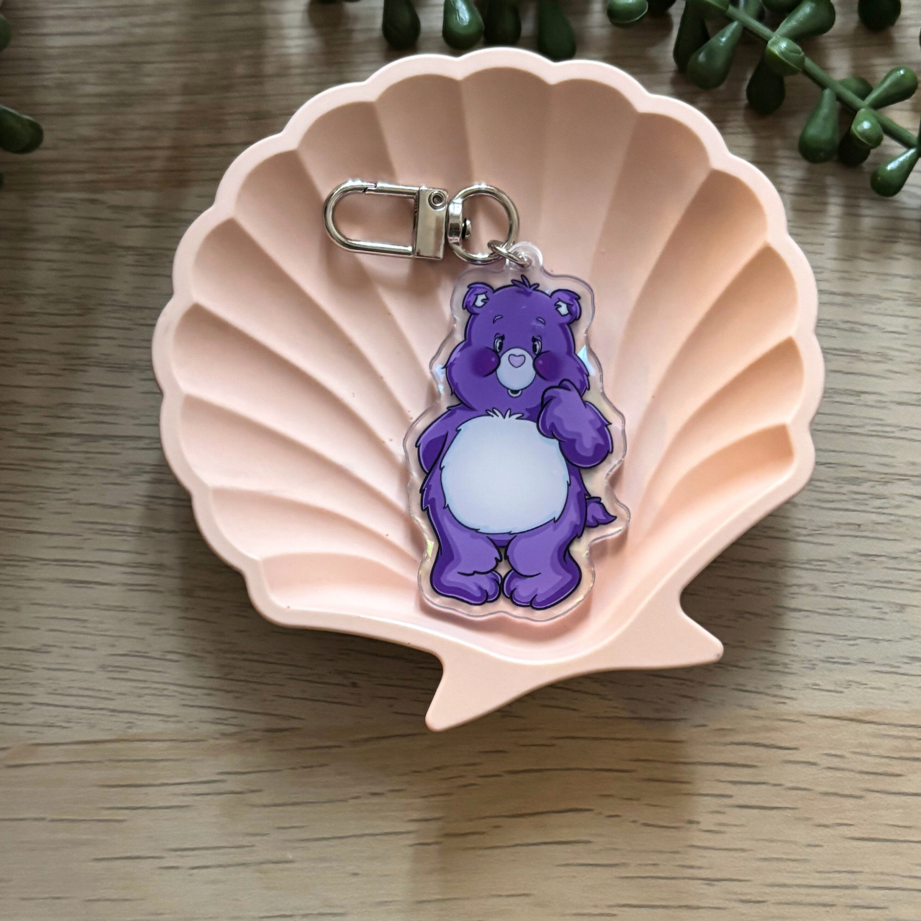 Purple Colourful Bear Keyring