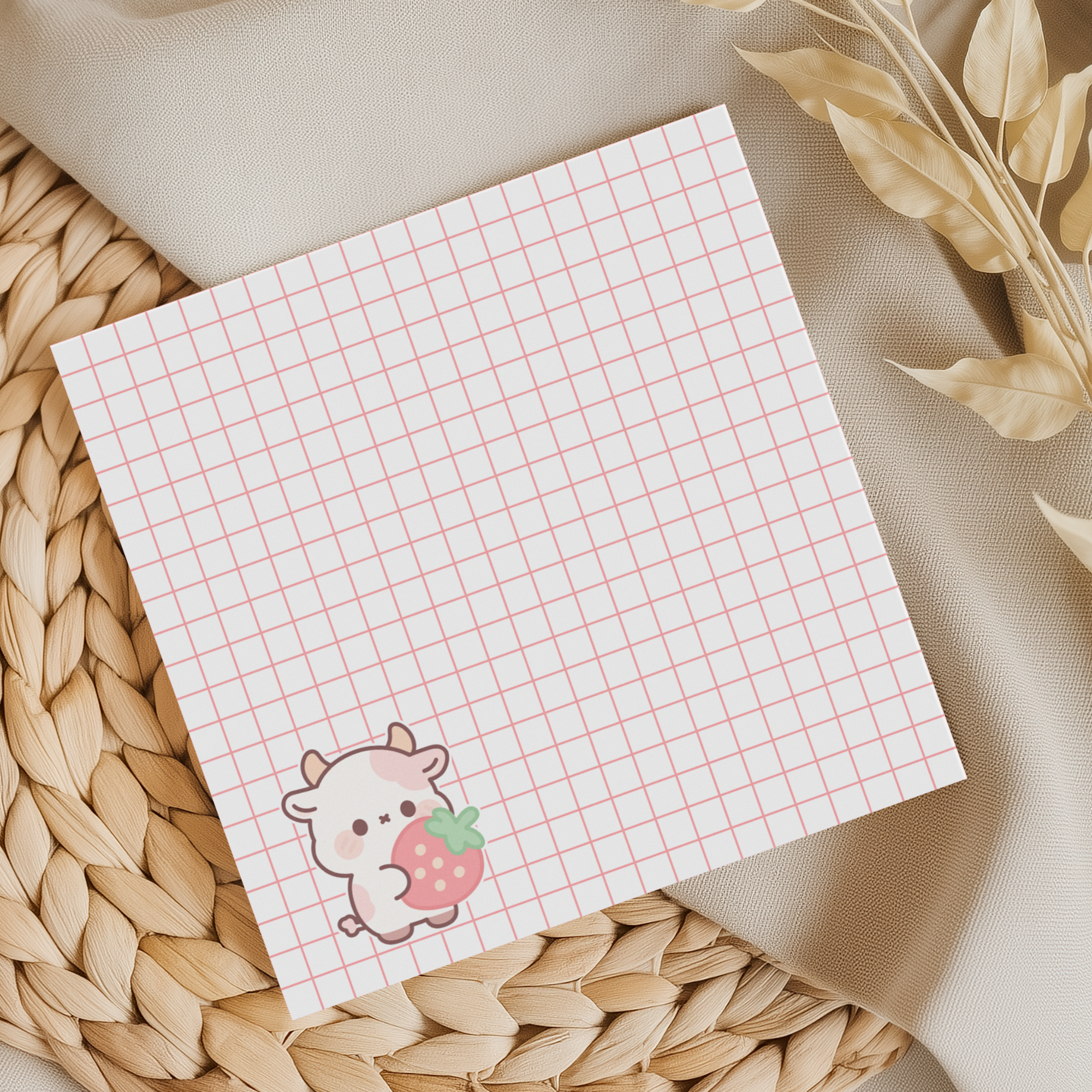 Strawberry Cow 2 Memo Pad