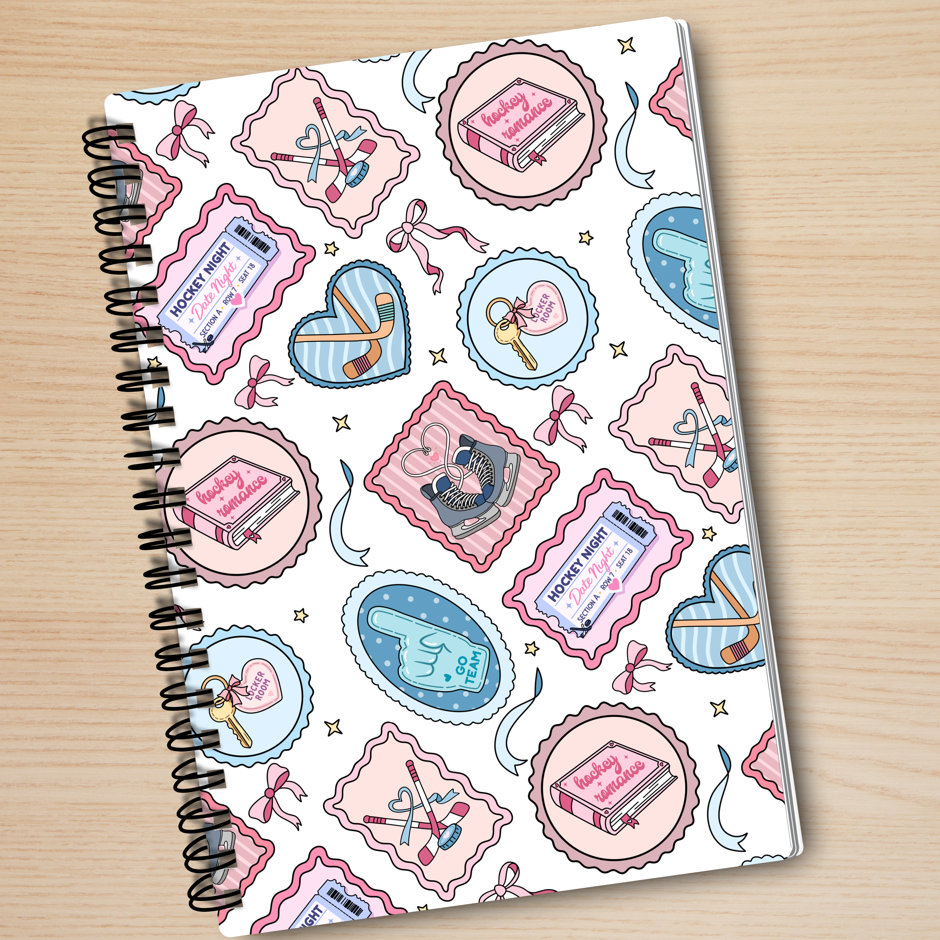 Hockey Romance Stamps Notebook