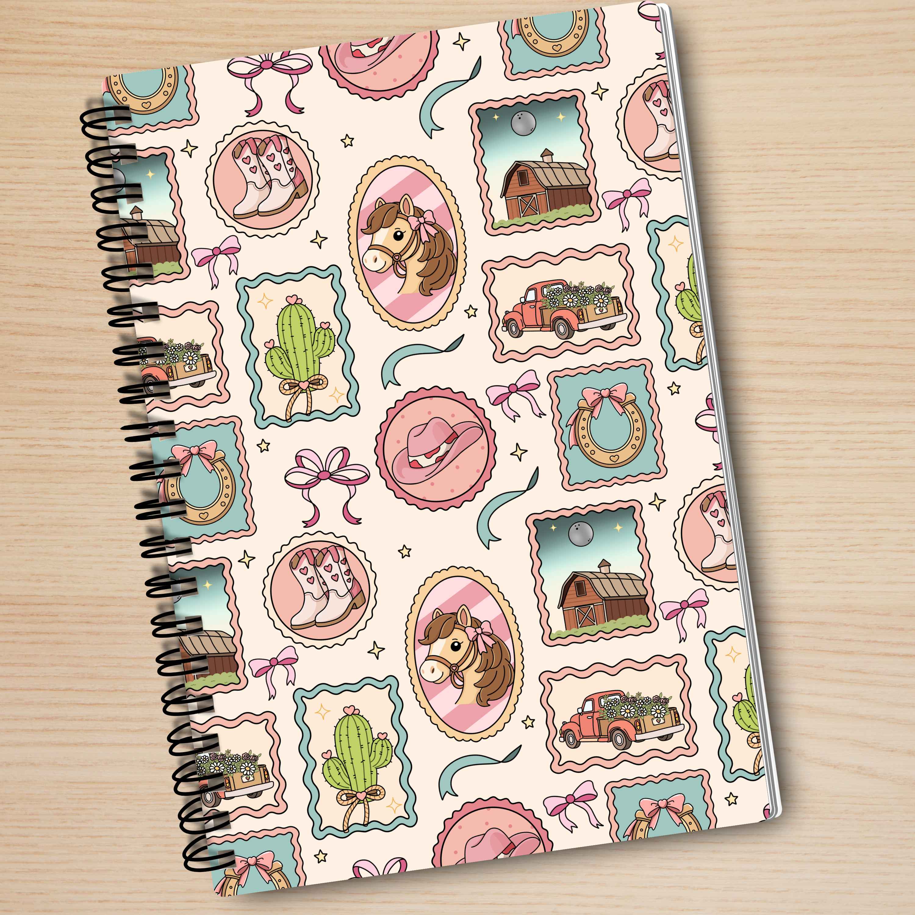Cream Cowboy Romance Reader Stamps Notebook