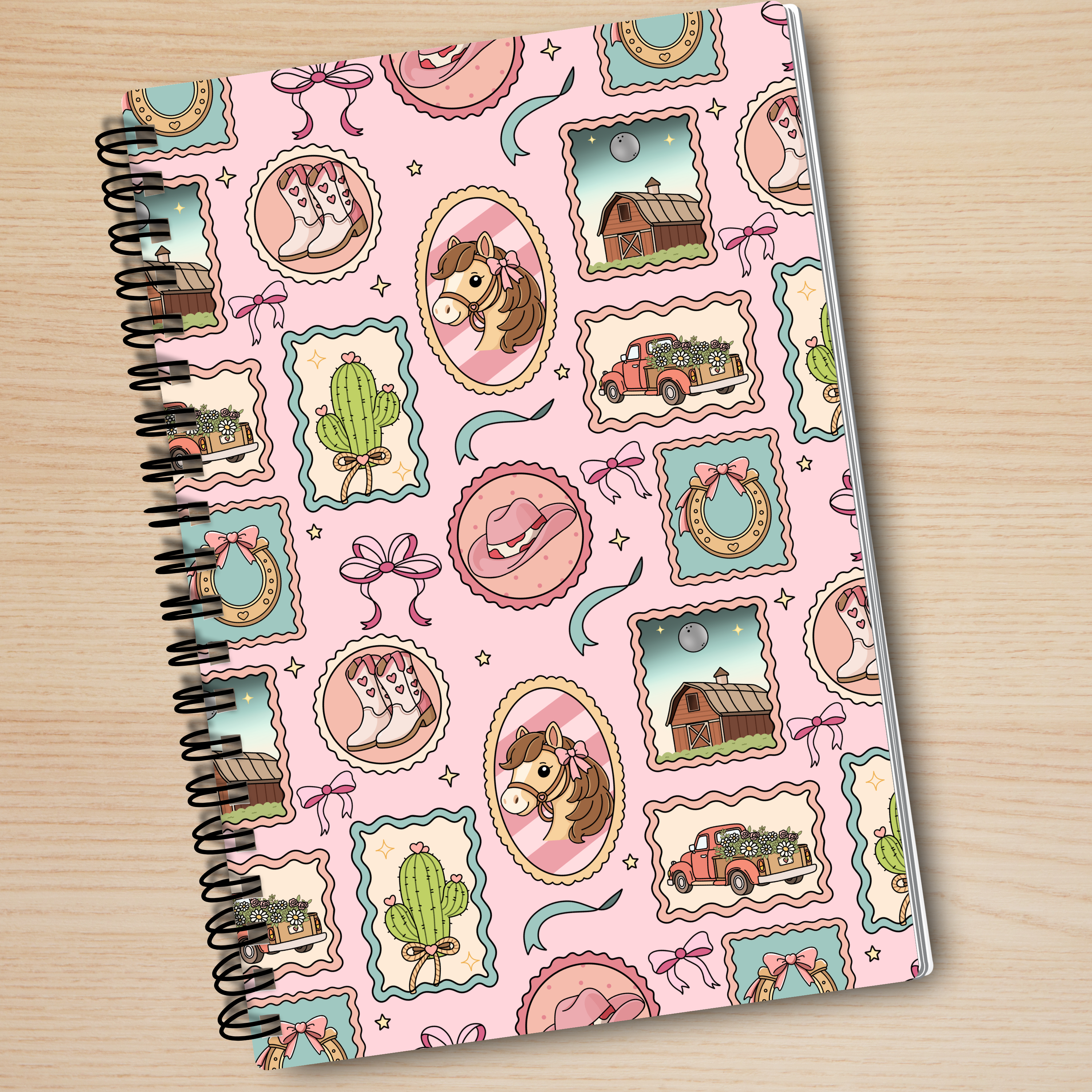 Cream Cowboy Romance Reader Stamps Notebook