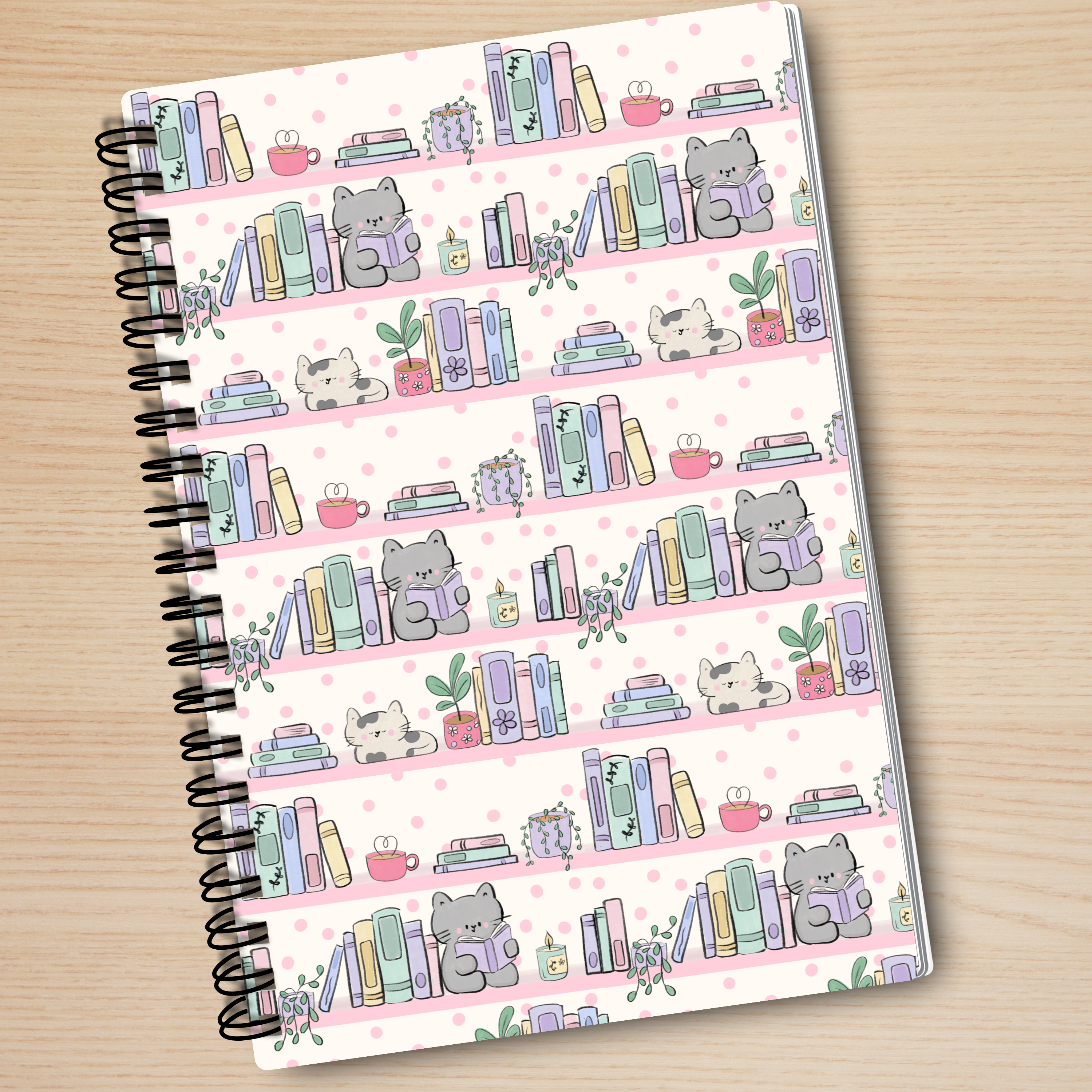 Cat Bookshelf Notebook
