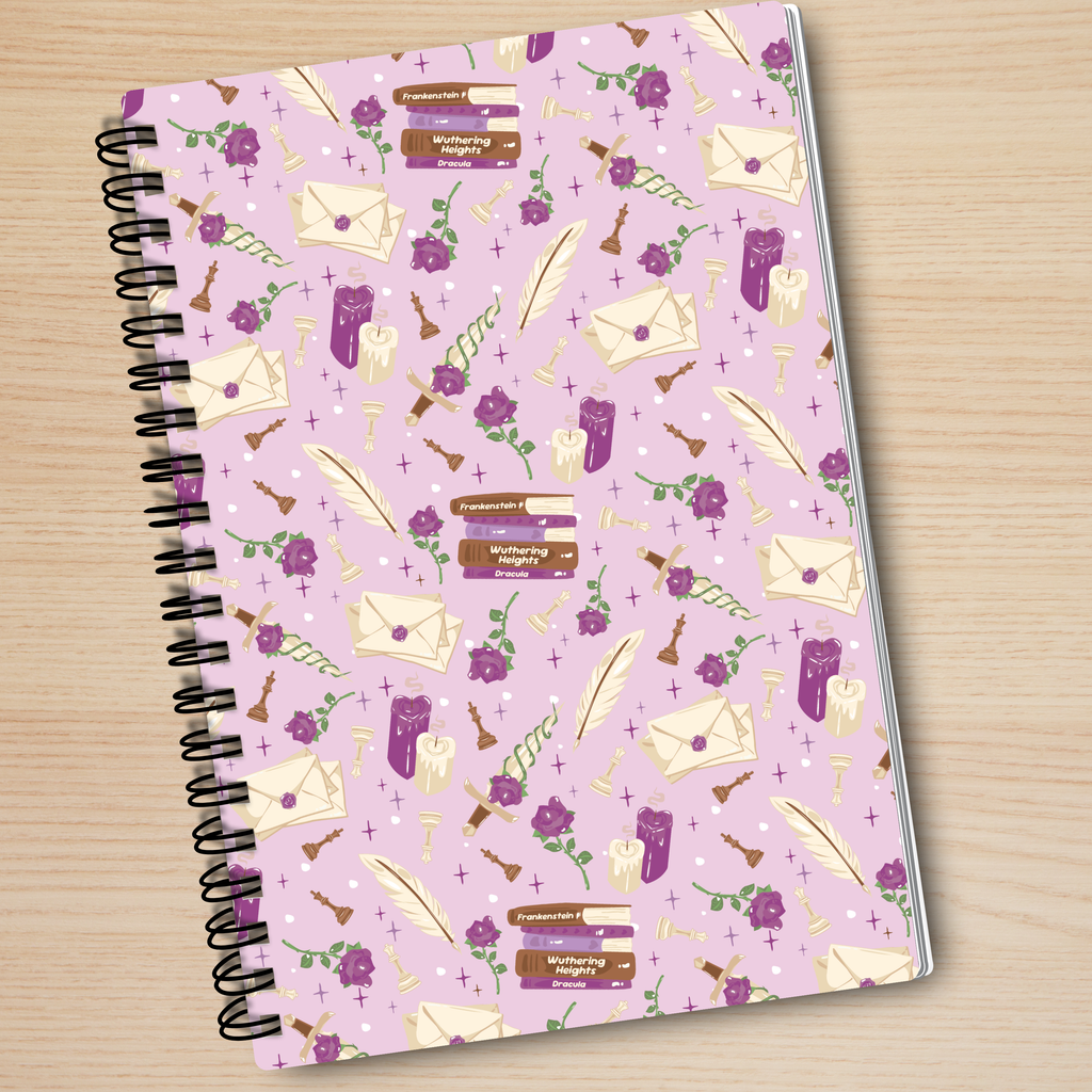 Dark Academia Notebook Lilac