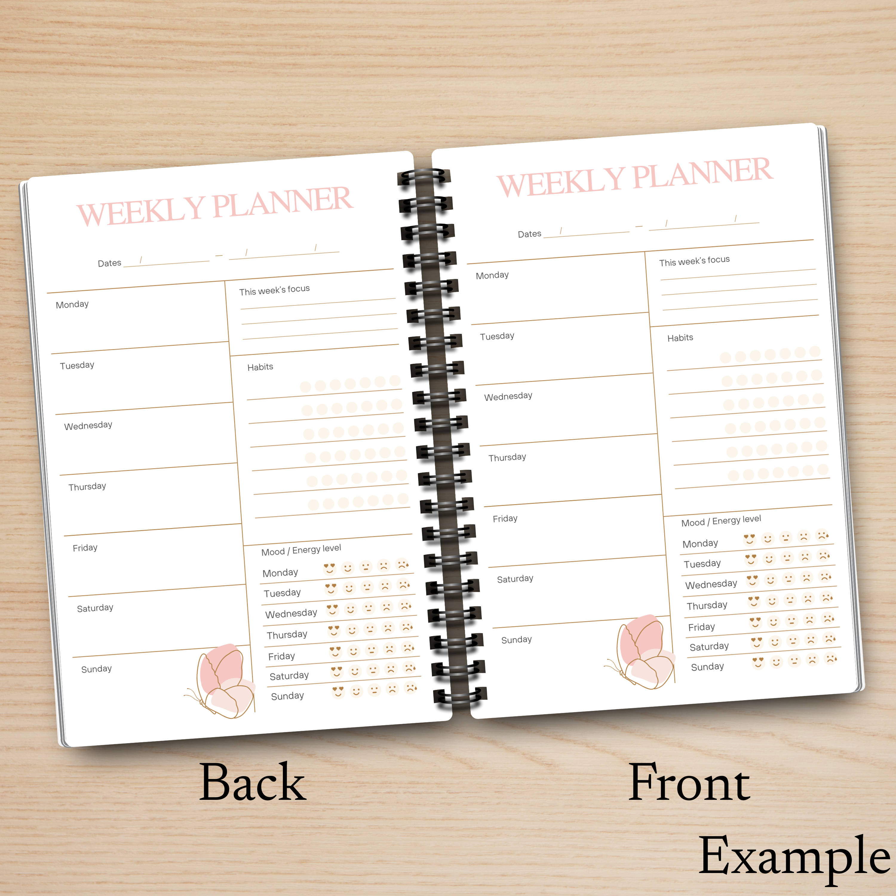 Butterfly Planner Pink Notebook