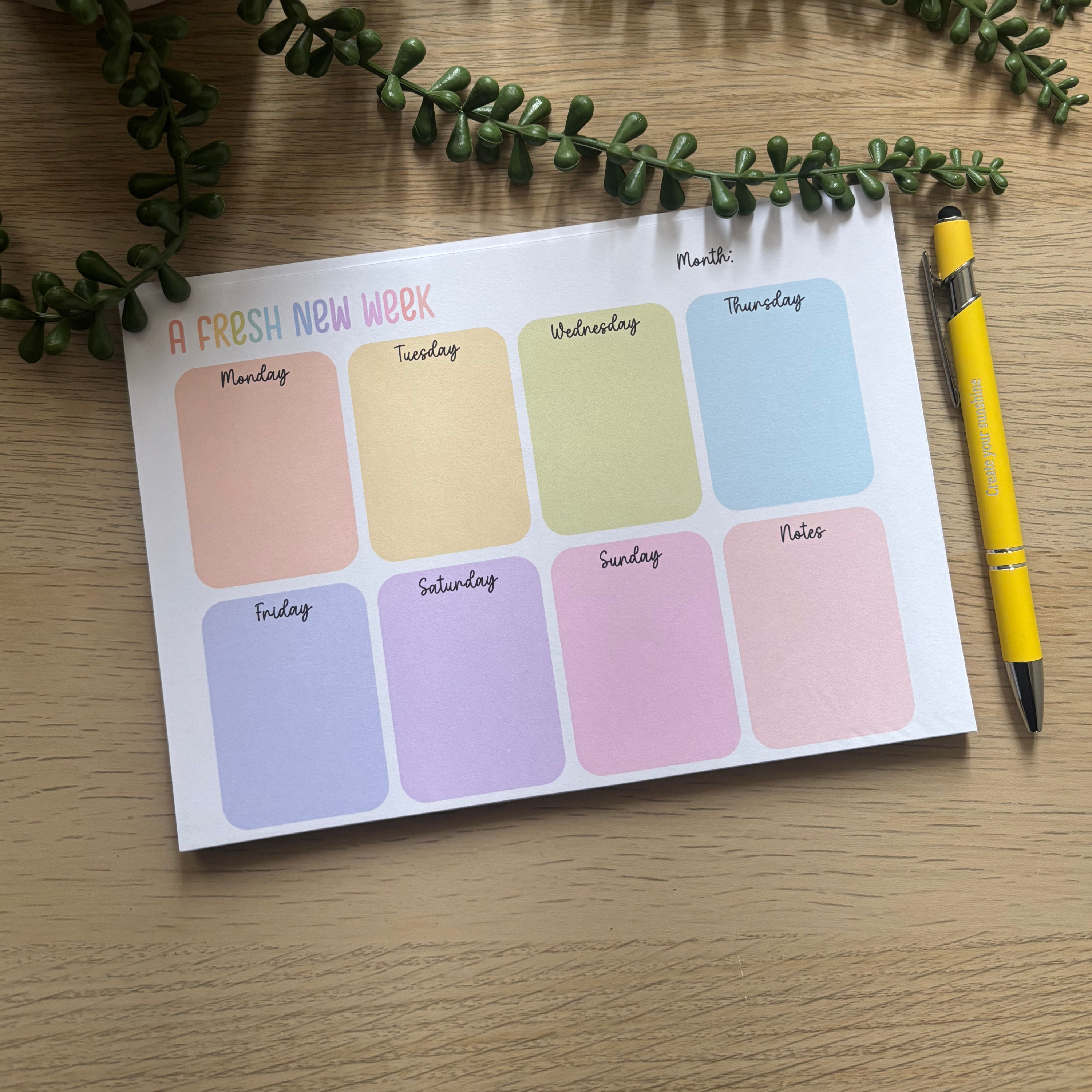 A fresh new week (landscape) Notepad