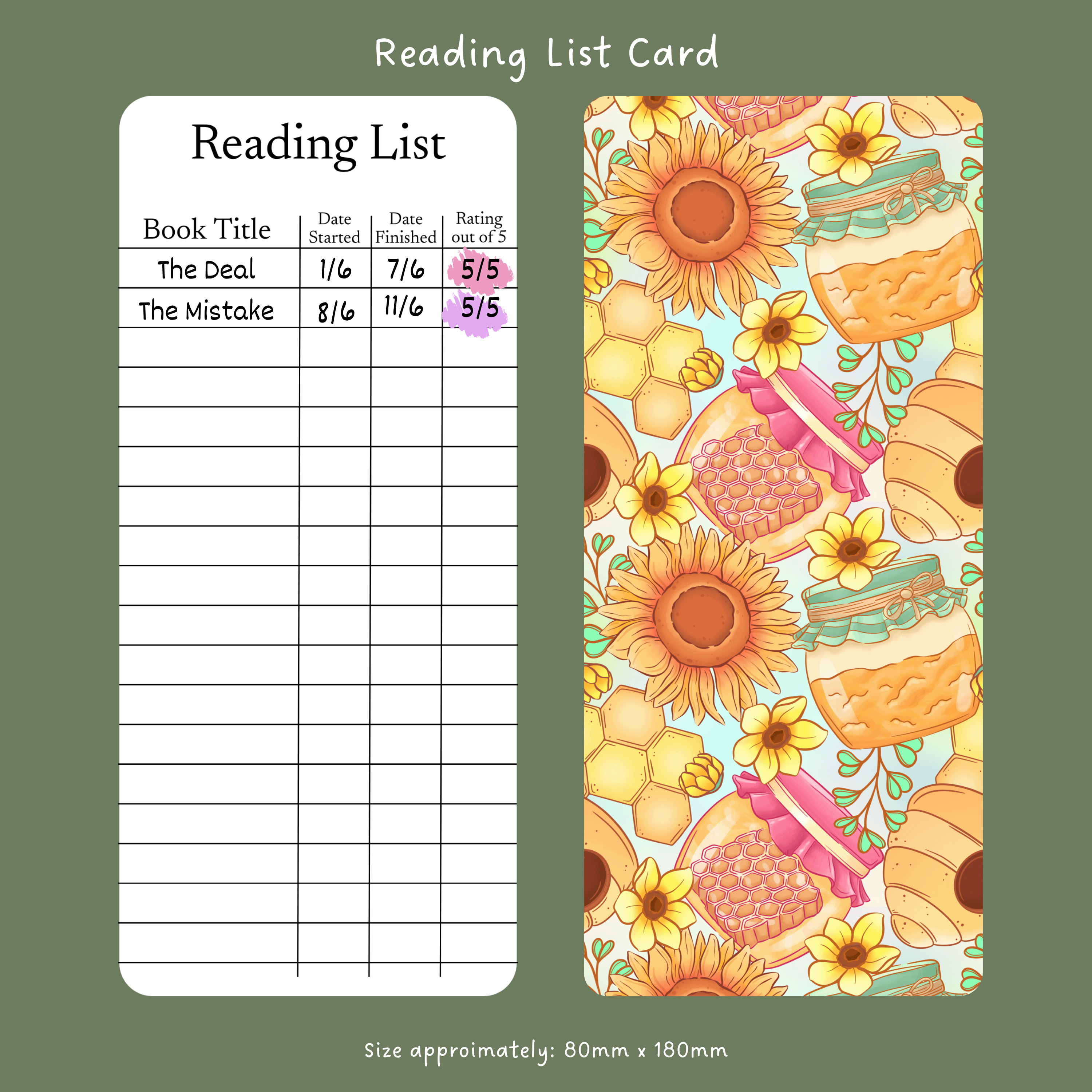 Honey - Reading List