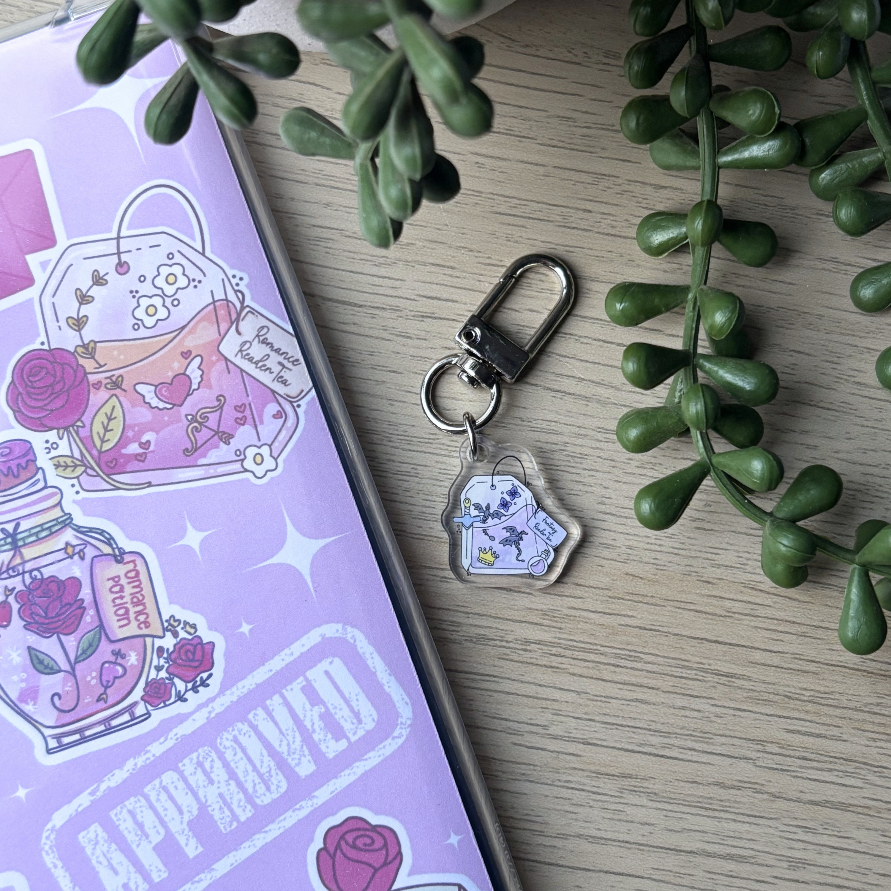 Fantasy Reader Tea Charm