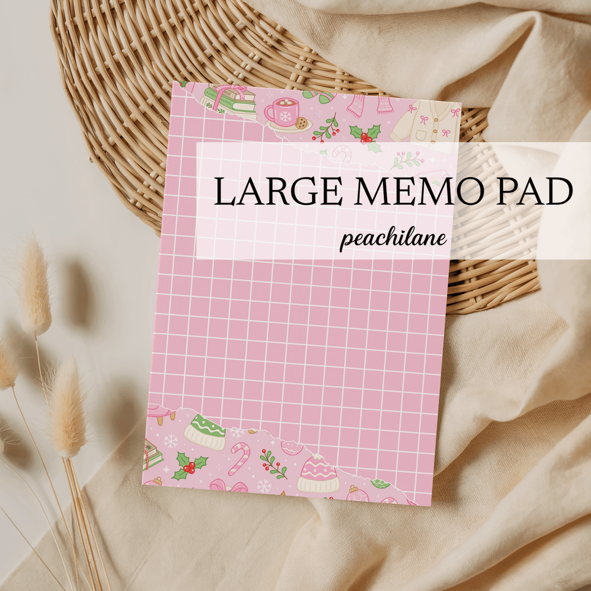 Pink Christmas Large Memo Pad