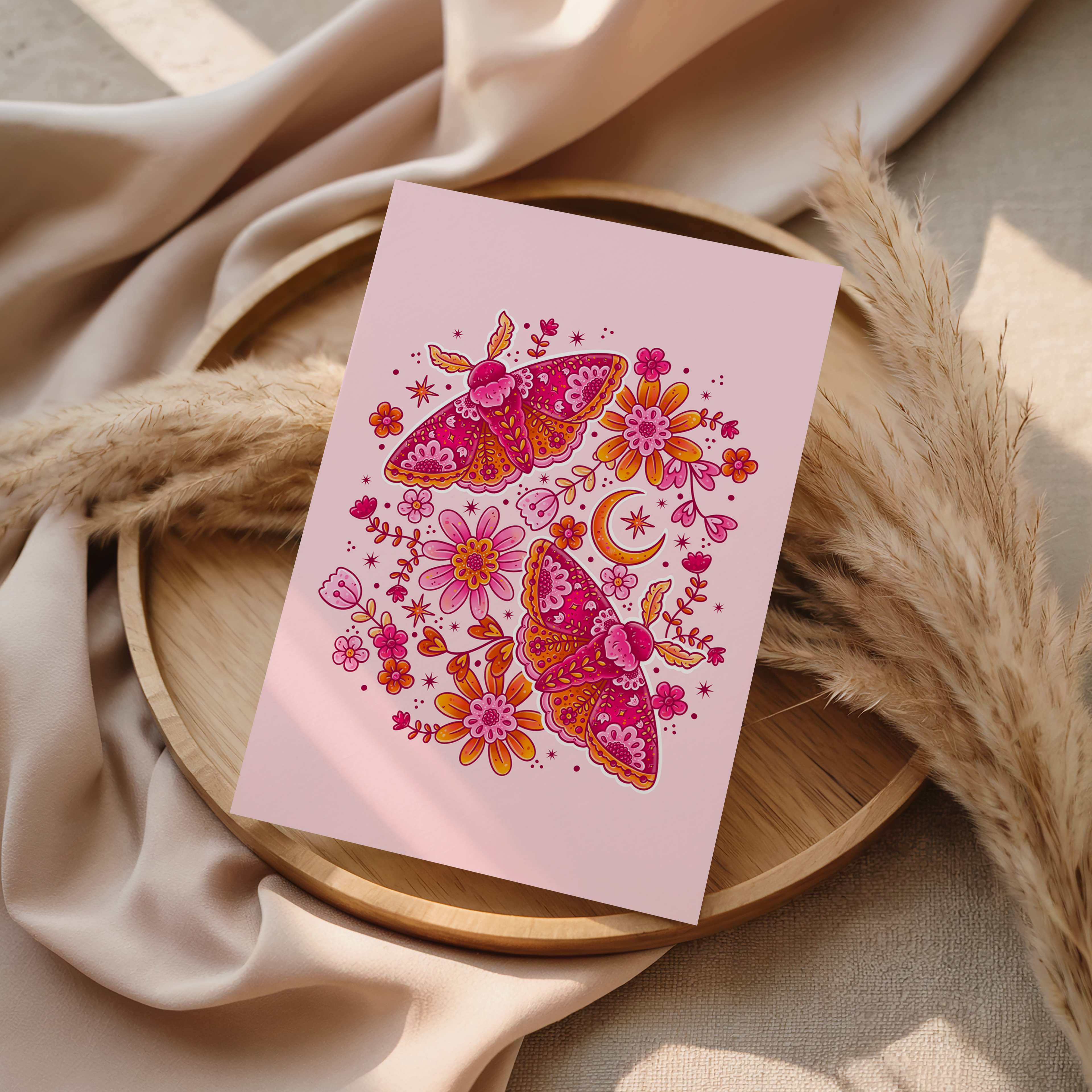 Pink Moth Print