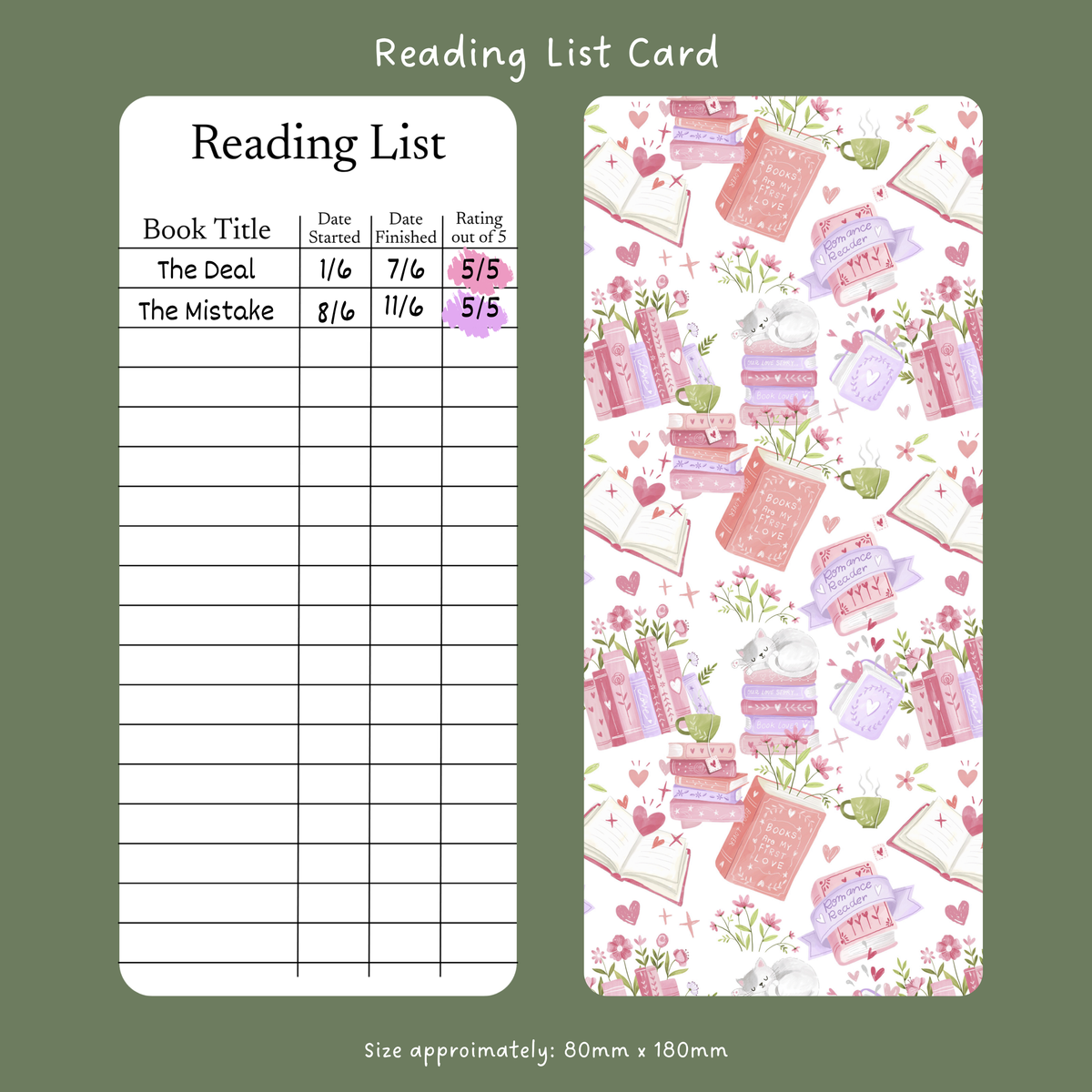 Romance Reader - Reading List