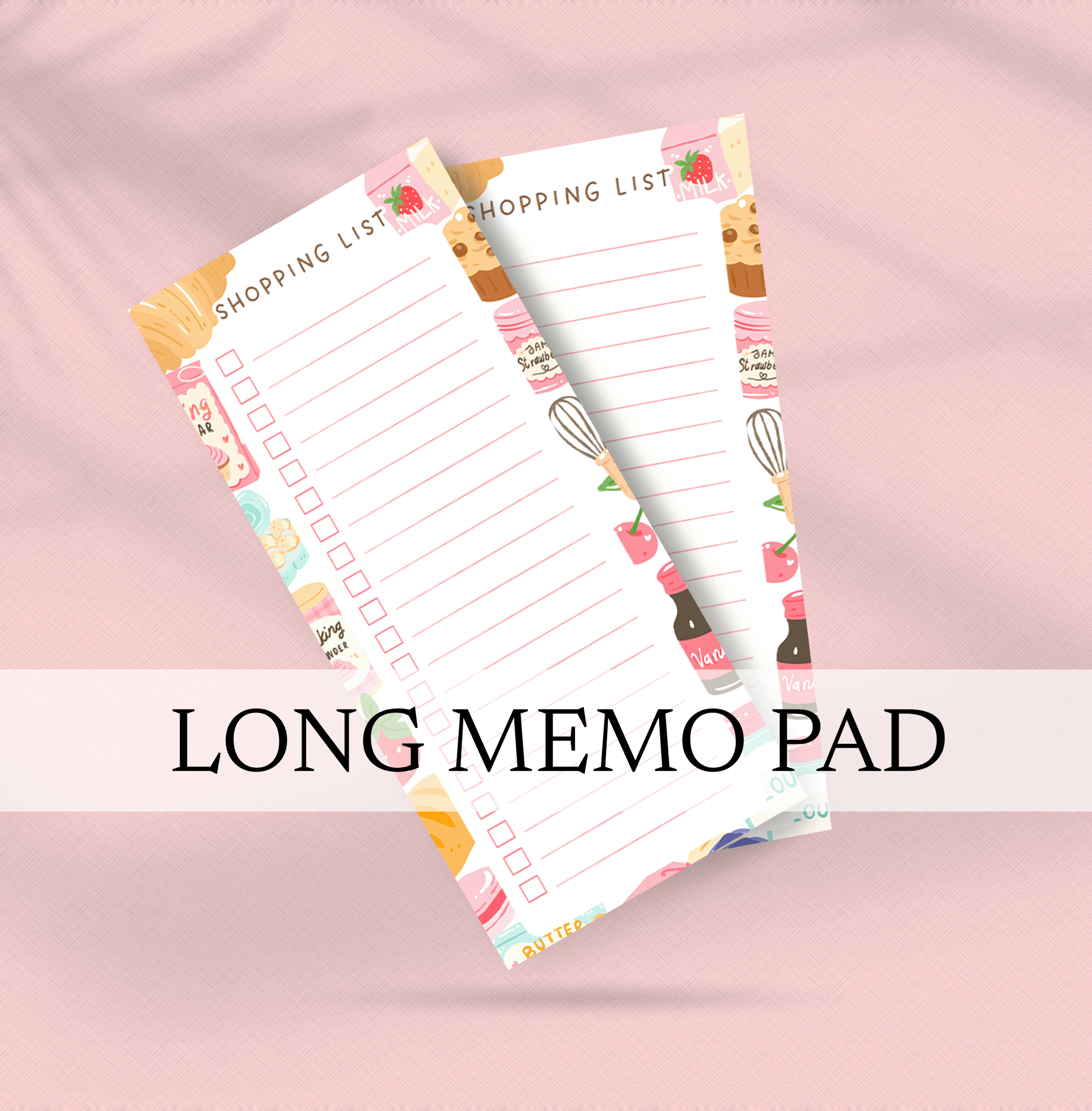 Baking Shopping List Long Notepad