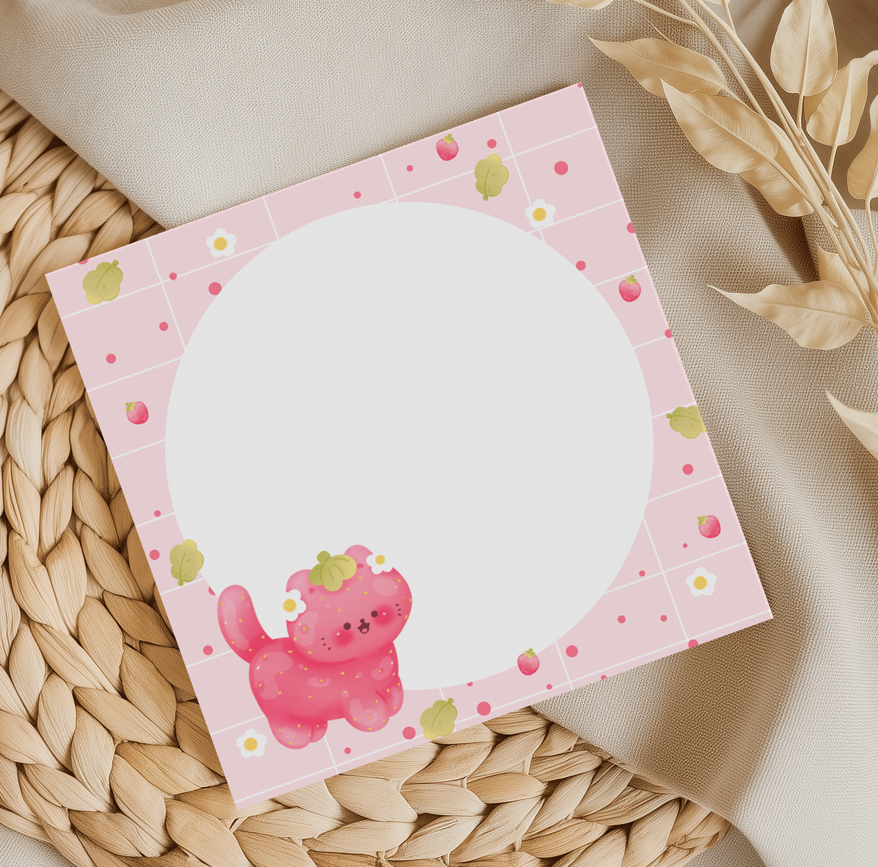 Strawberry Cat memo pad