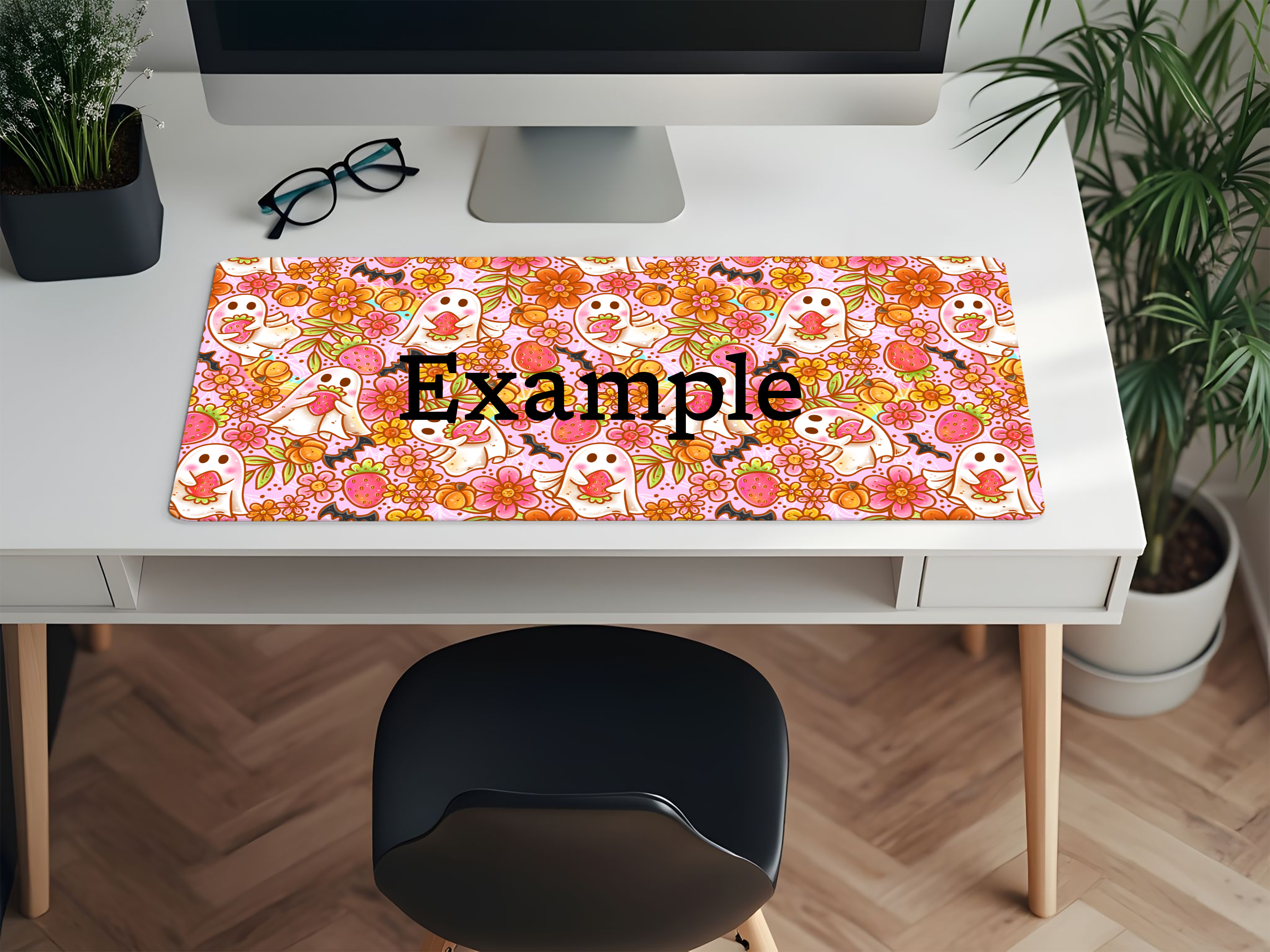 Strawberry Ghosts Desk Mat - PRE ORDER