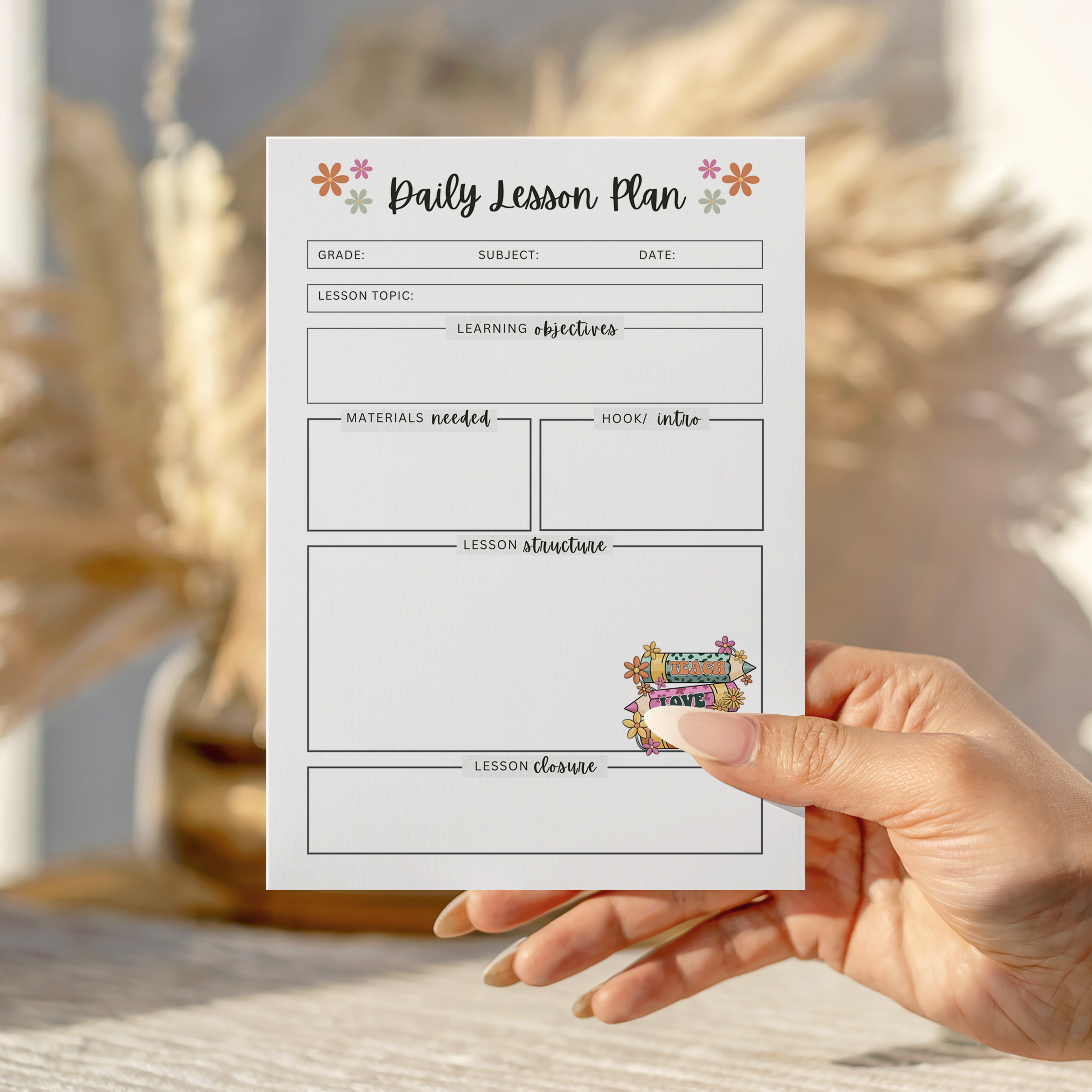 Teach Love Inspire Lesson Plan Notepad