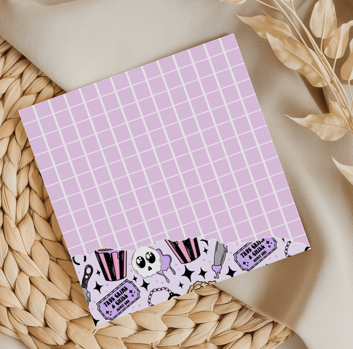 True Crime and Chill Grid Memo Pad