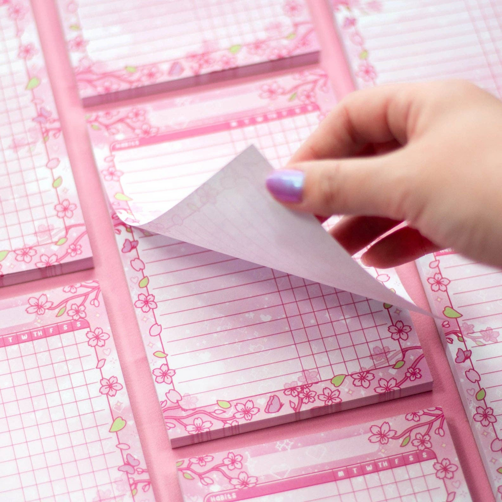 Sakura Habit Tracker Notepad - Peachi Lane