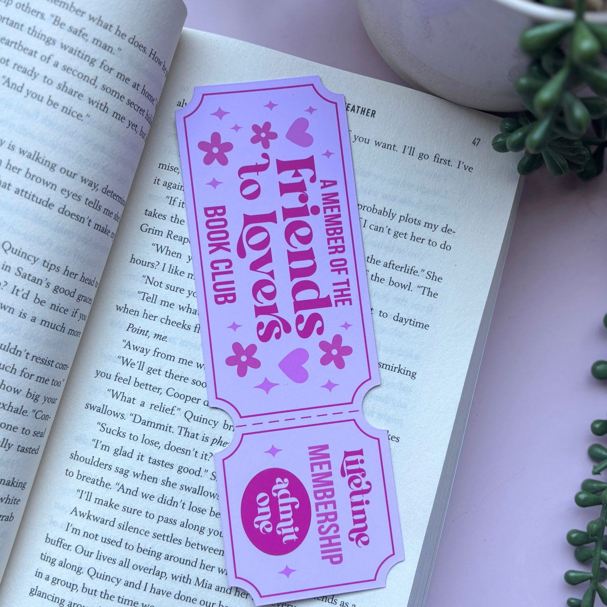 Friends to Lovers Book Club Deluxe Bookmark