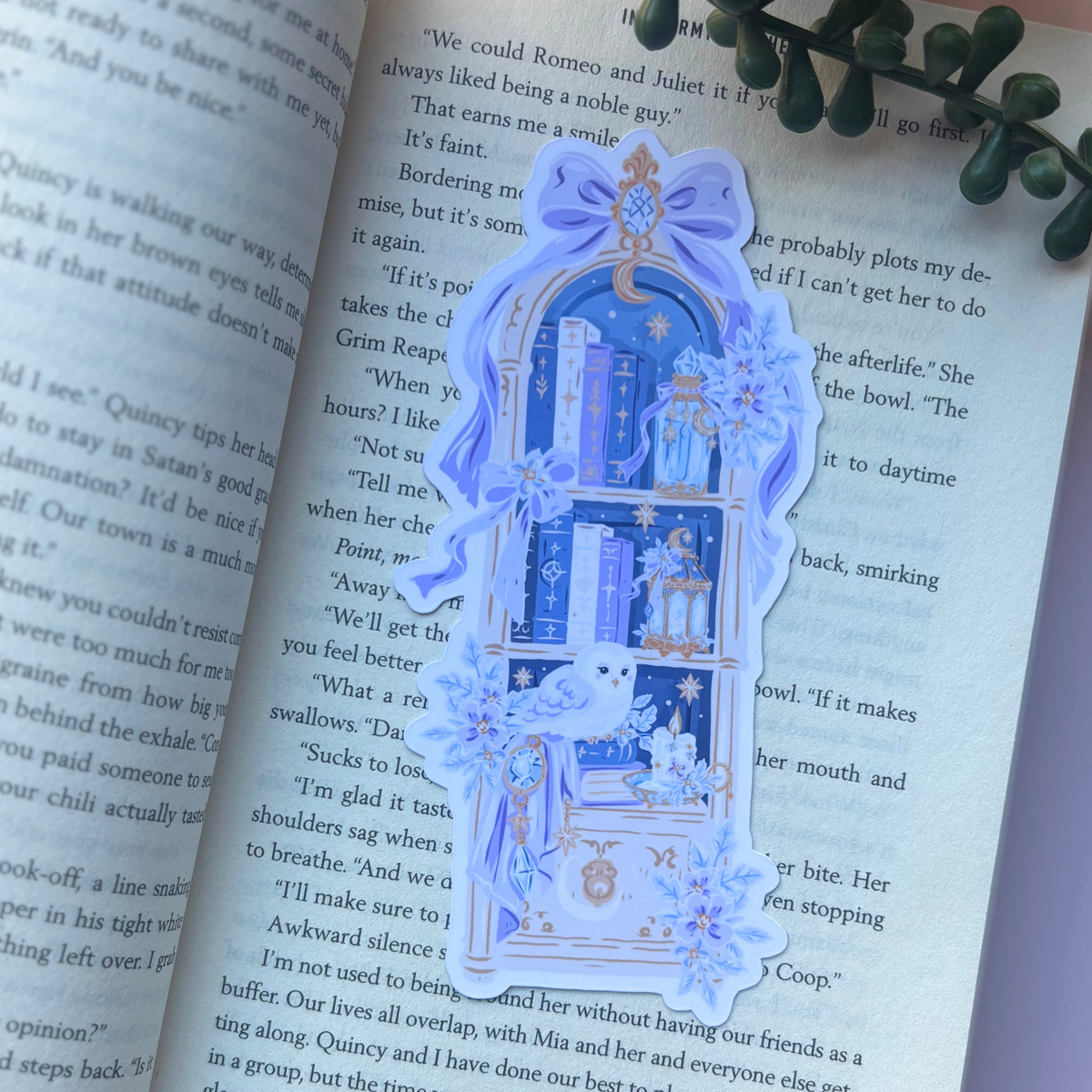 Owl Bookshelf Deluxe Bookmark