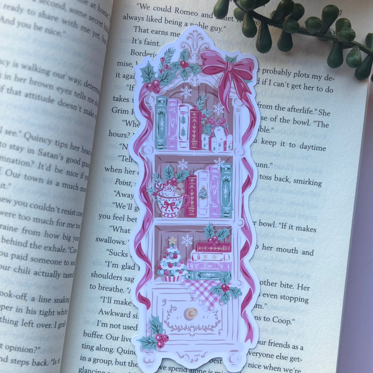 Christmas Bookshelf Deluxe Bookmark