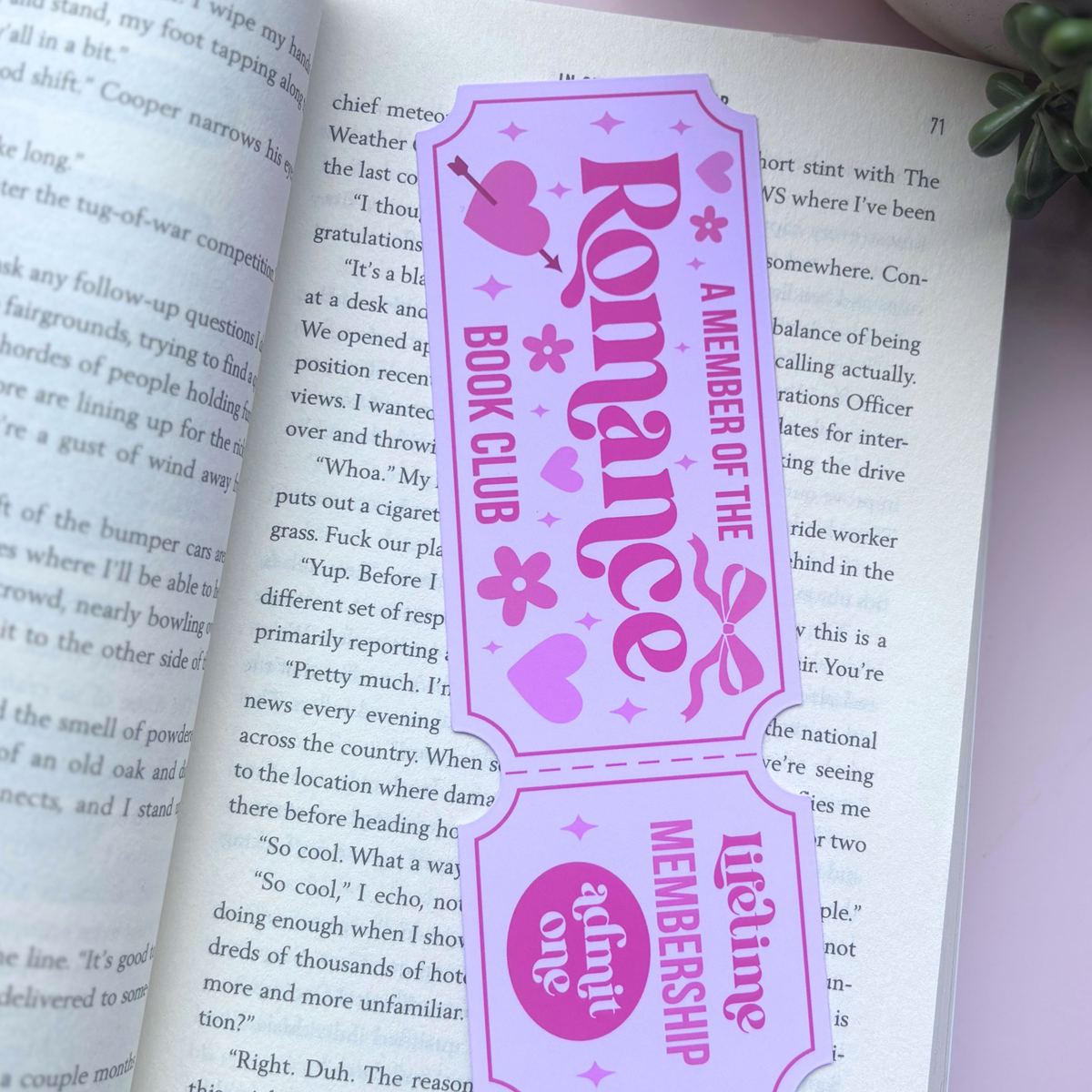 Romance Book Club Deluxe Bookmark