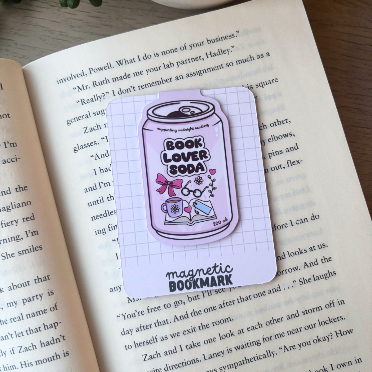 Book Lover Soda | Magnetic Bookmark
