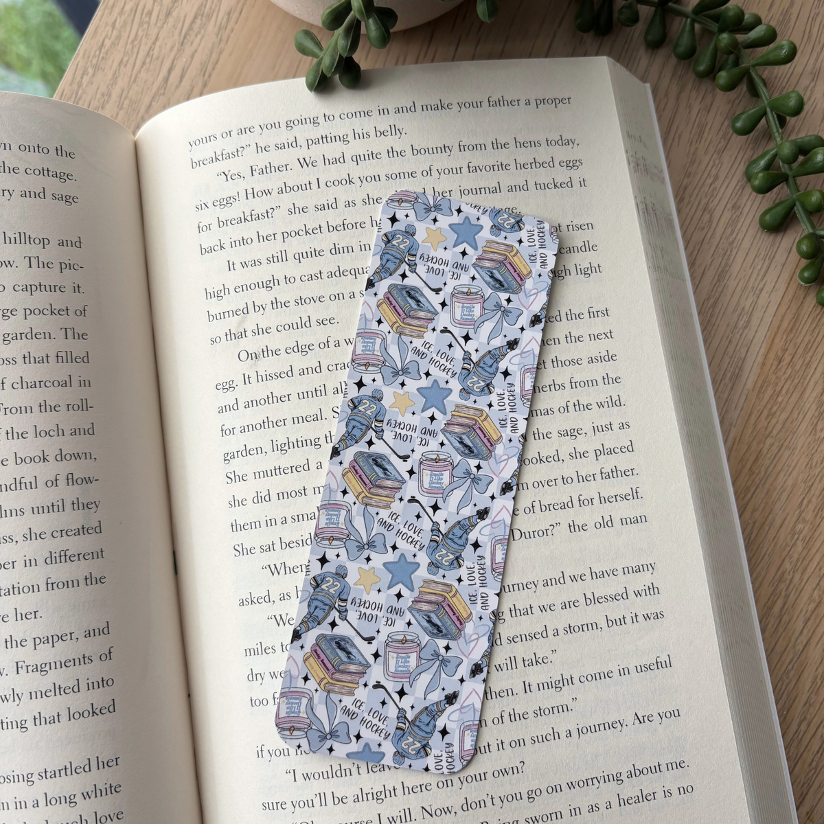 Ice, Love, Hockey Traditional Bookmark