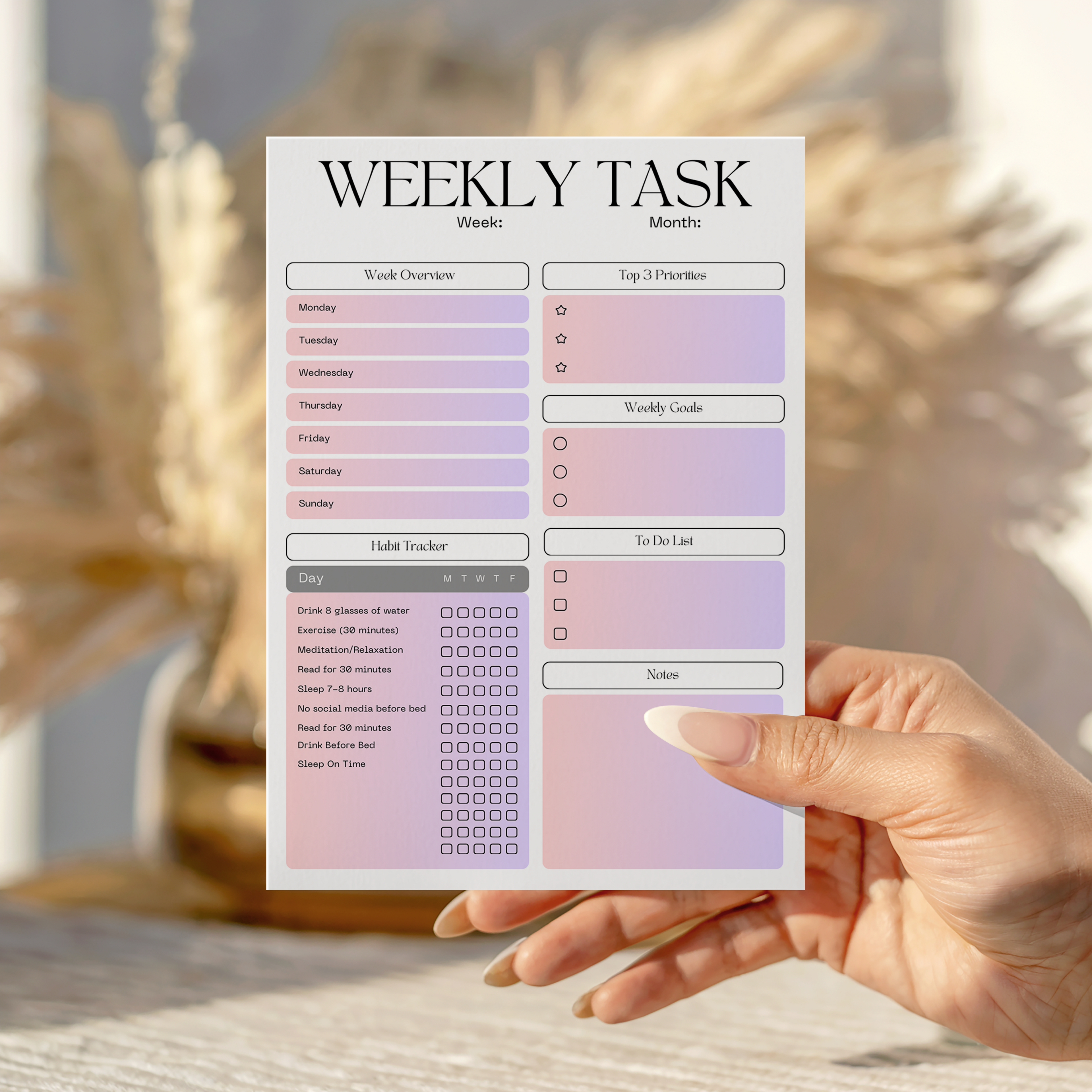 Weekly Task Notepad (Variety)