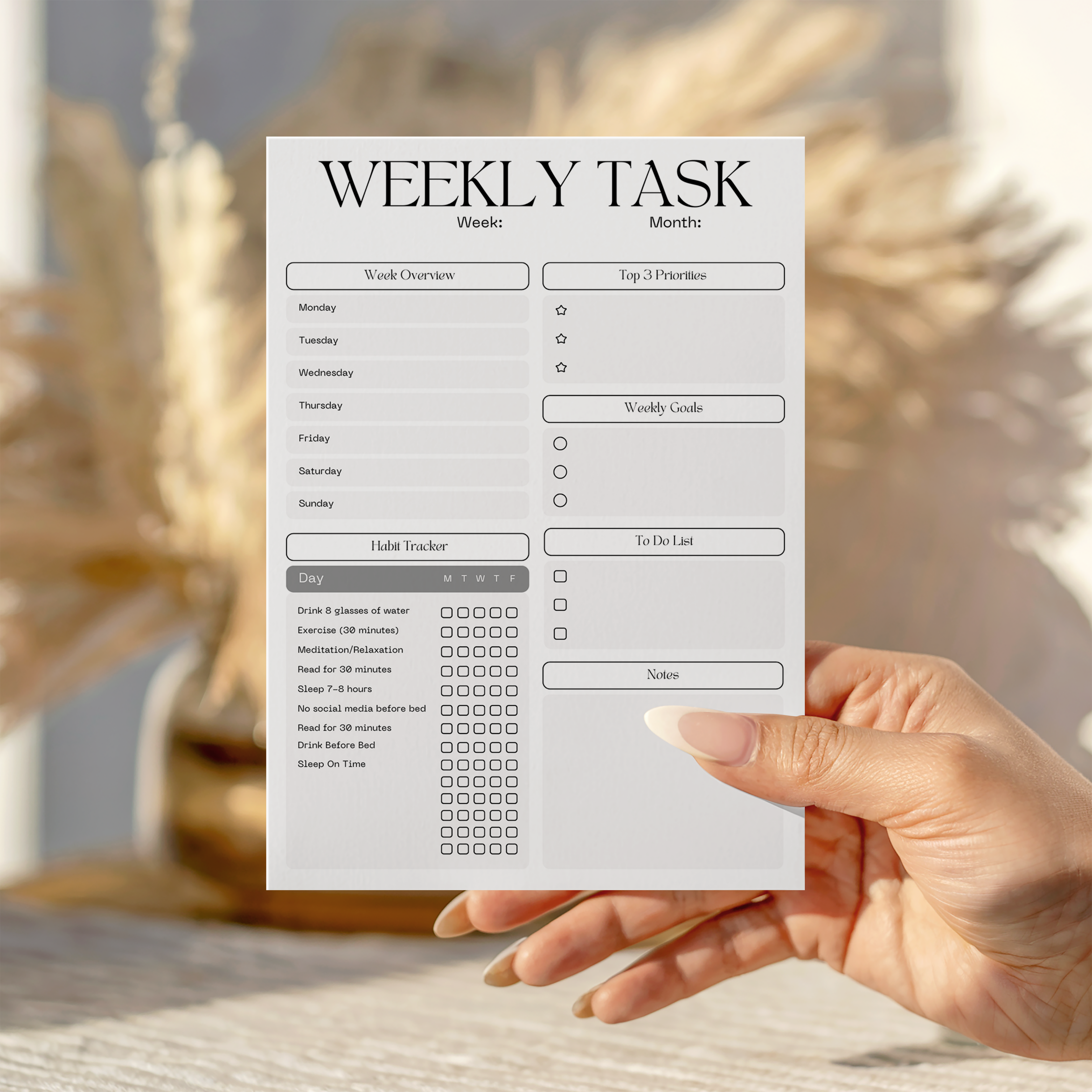 Weekly Task Notepad (Variety)