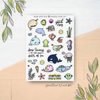 Sticker Sheet - Under The Sea, Ocean Animal Journal Stickers