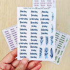 Sticker Sheet - Functional Day of the Week Script Stickers