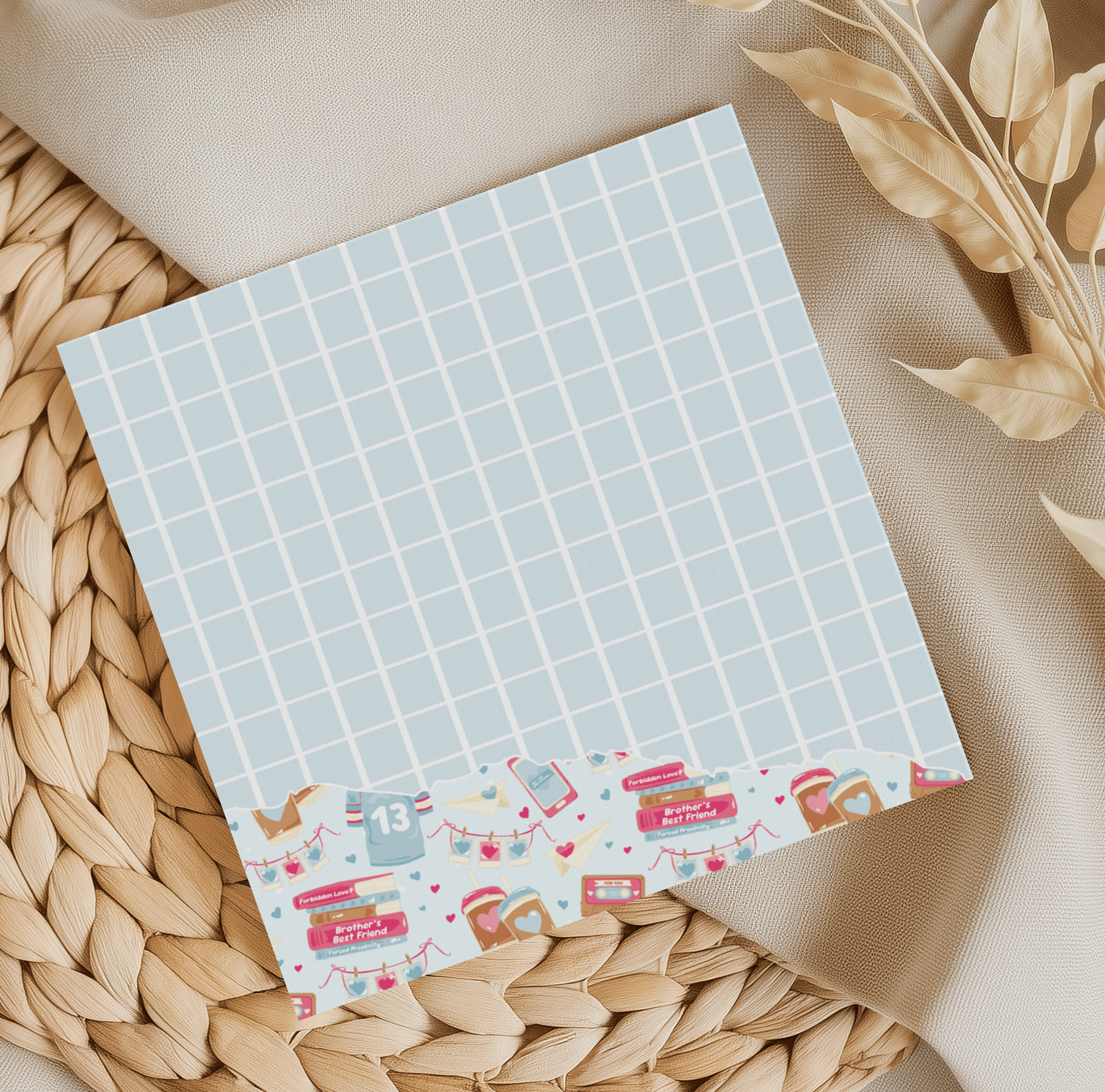 Brothers Best Friend Blue Grid Memo Pad