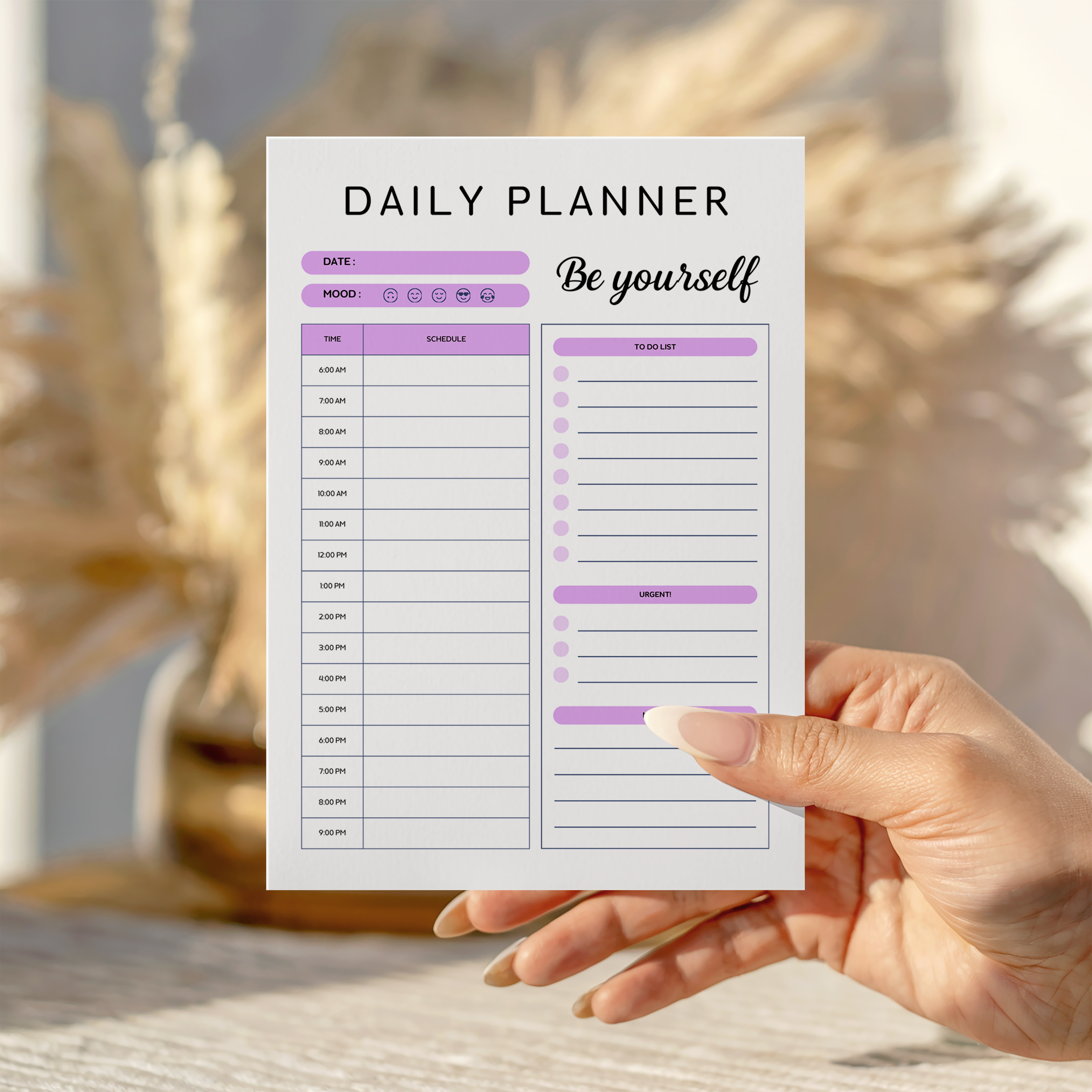 Be yourself Daily Planner Purple