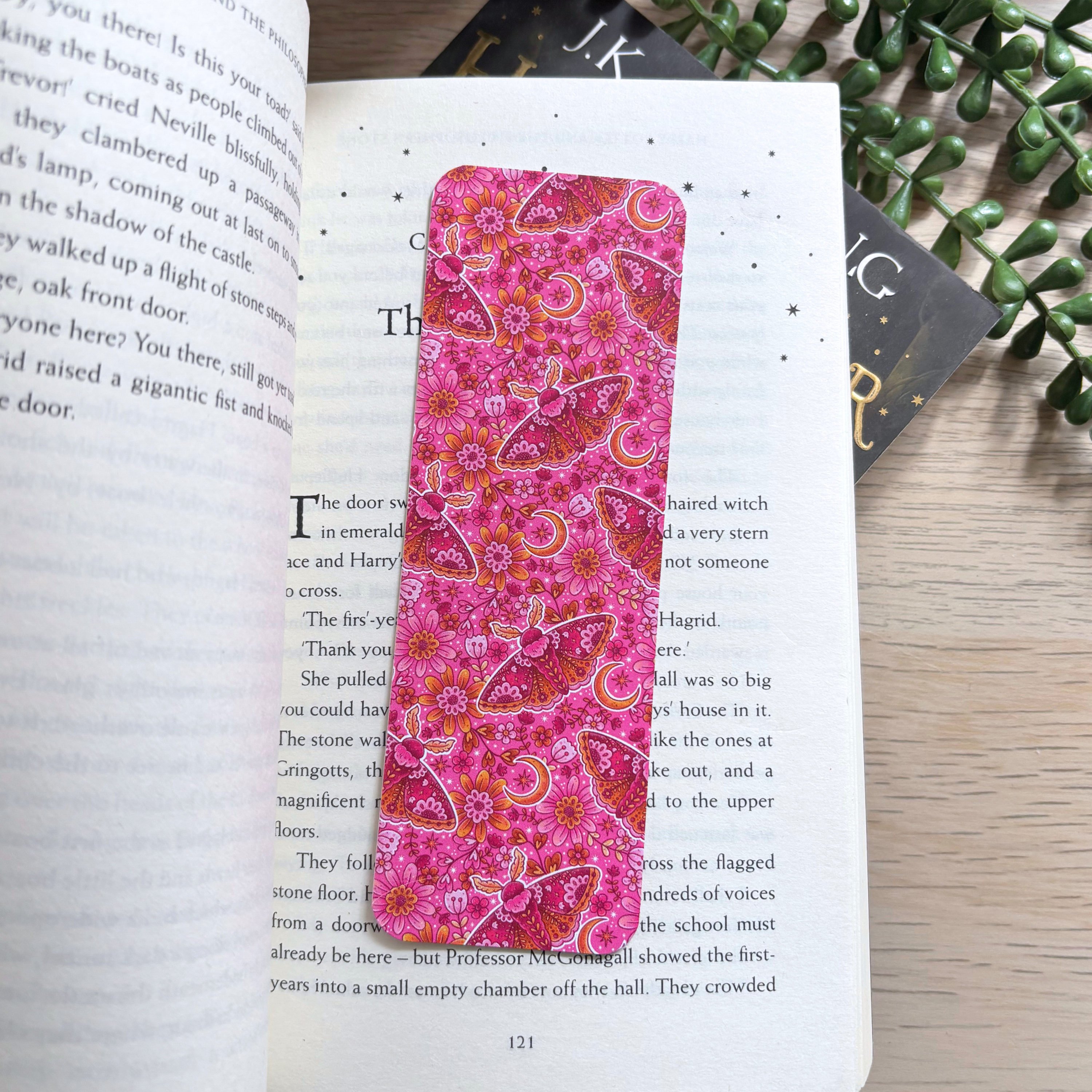 Pink Moth Traditional Bookmark