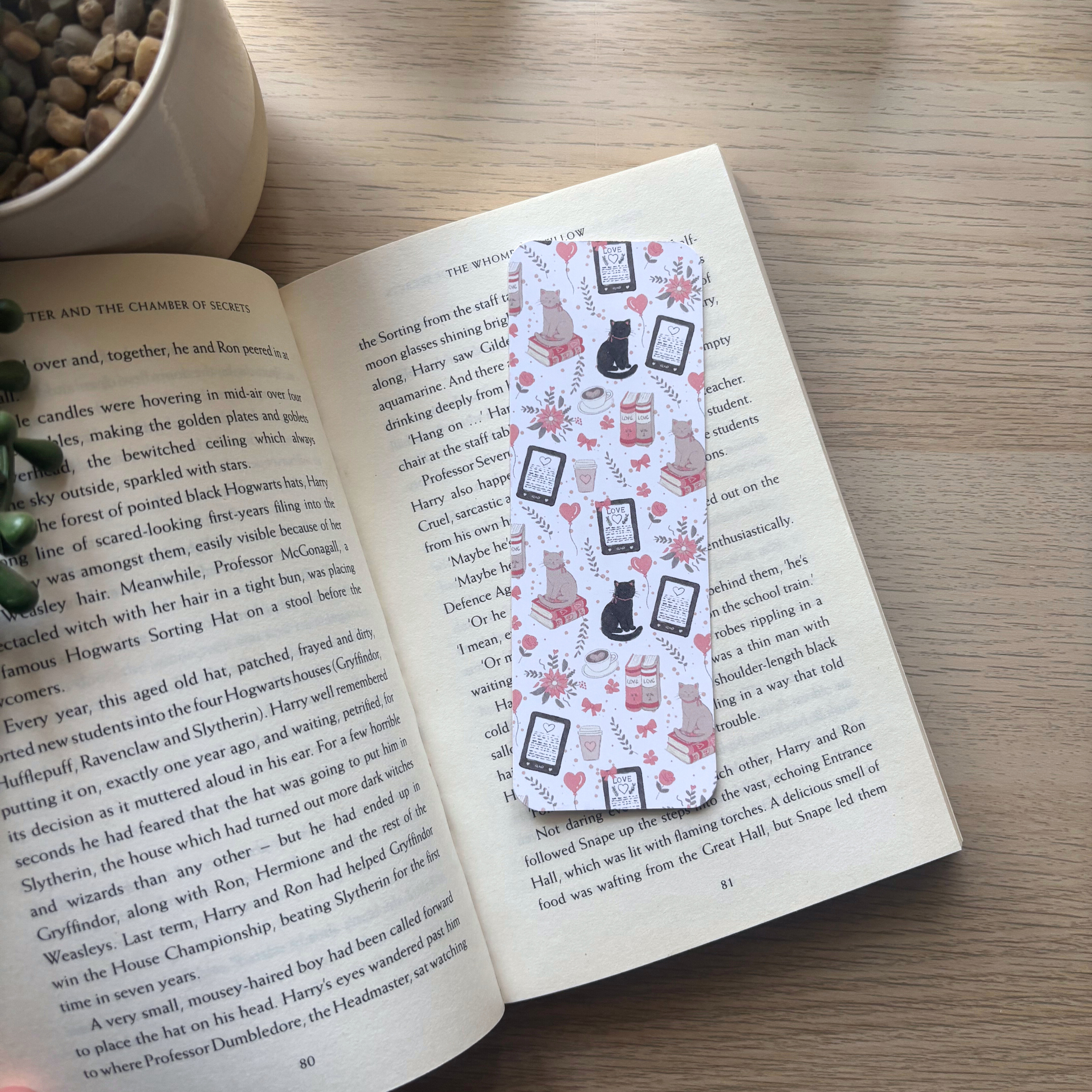 Cats and Books Traditional Bookmark