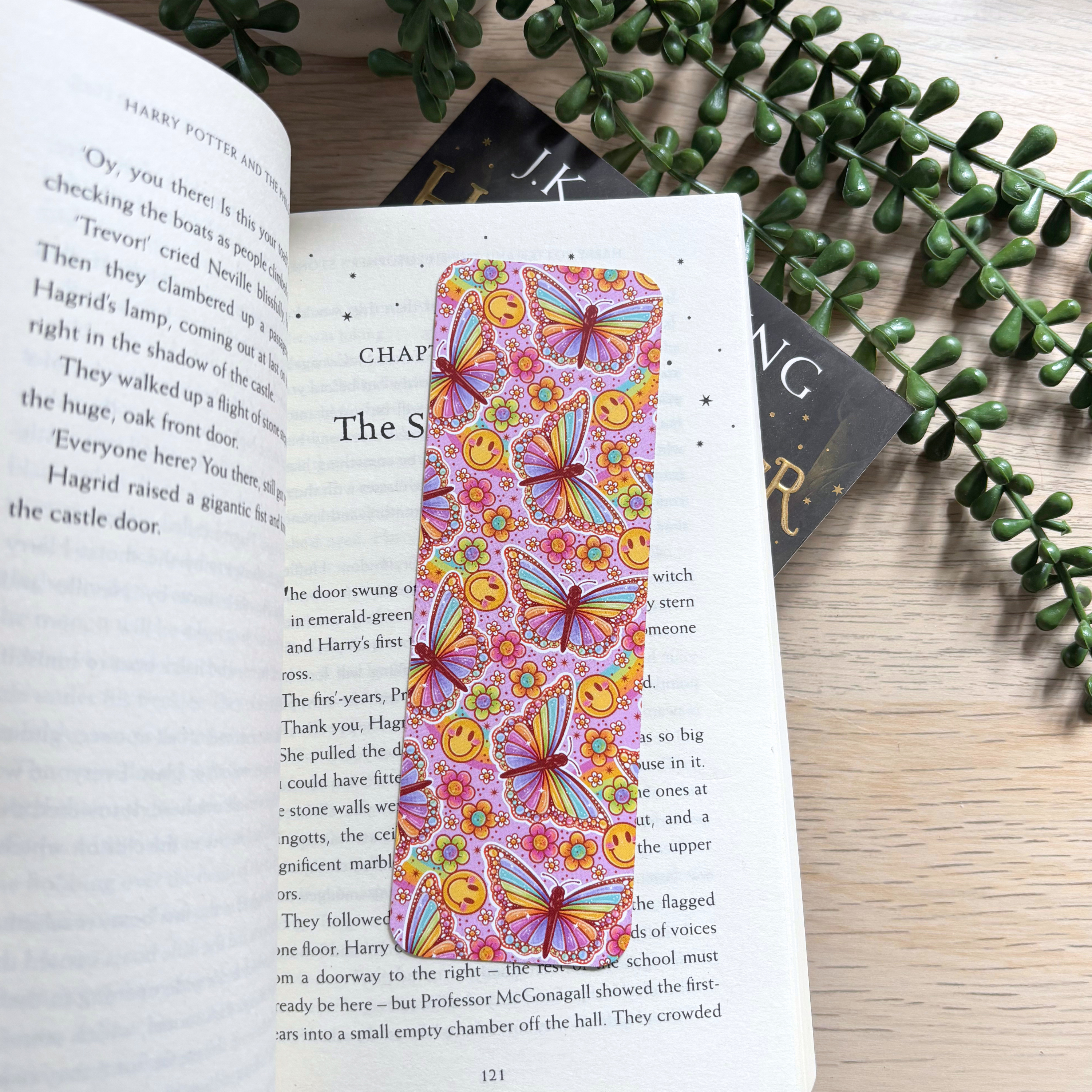 Smiley Butterfly Traditional Bookmark