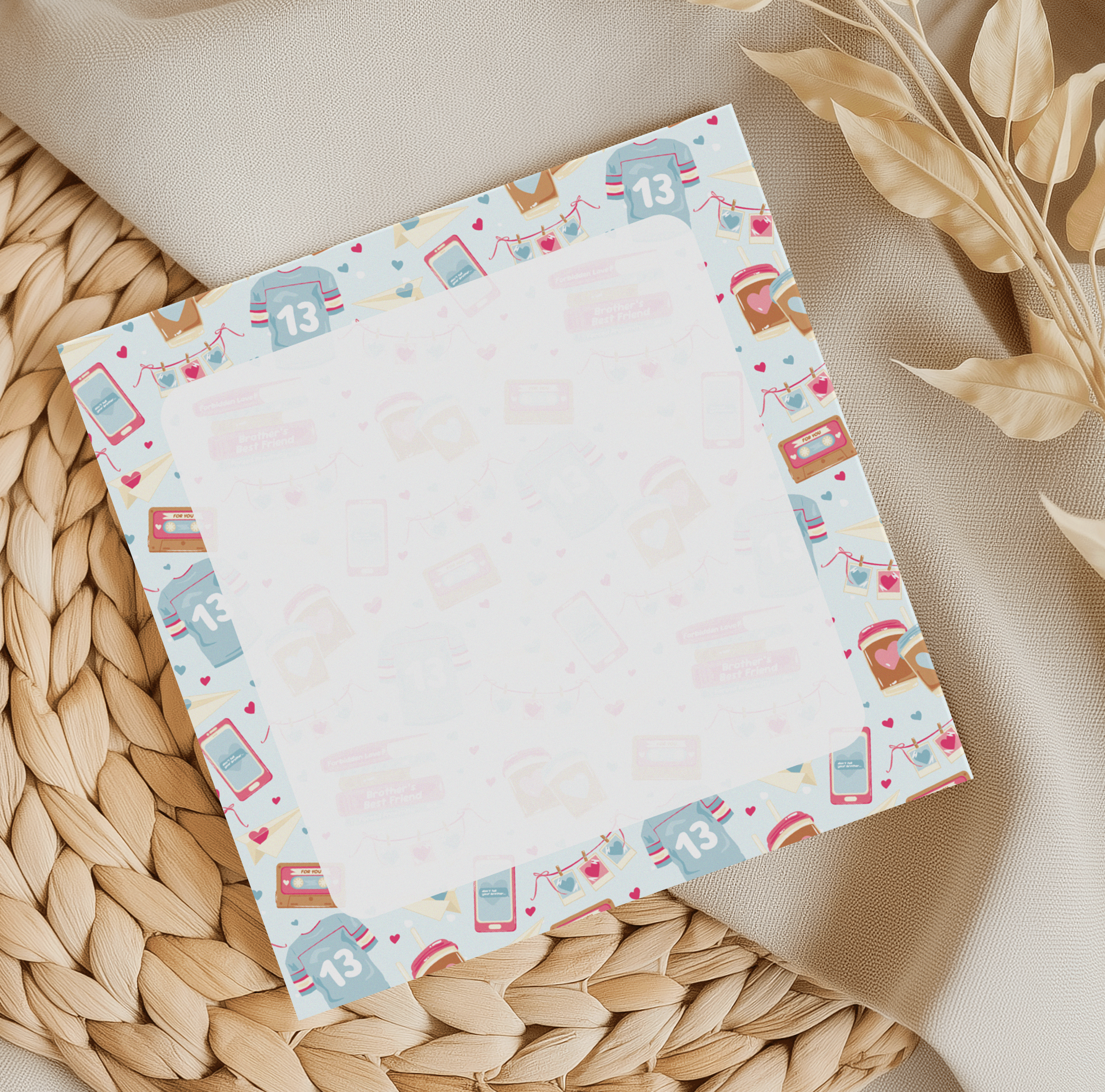 Brothers Best Friend square Blue Memo Pad