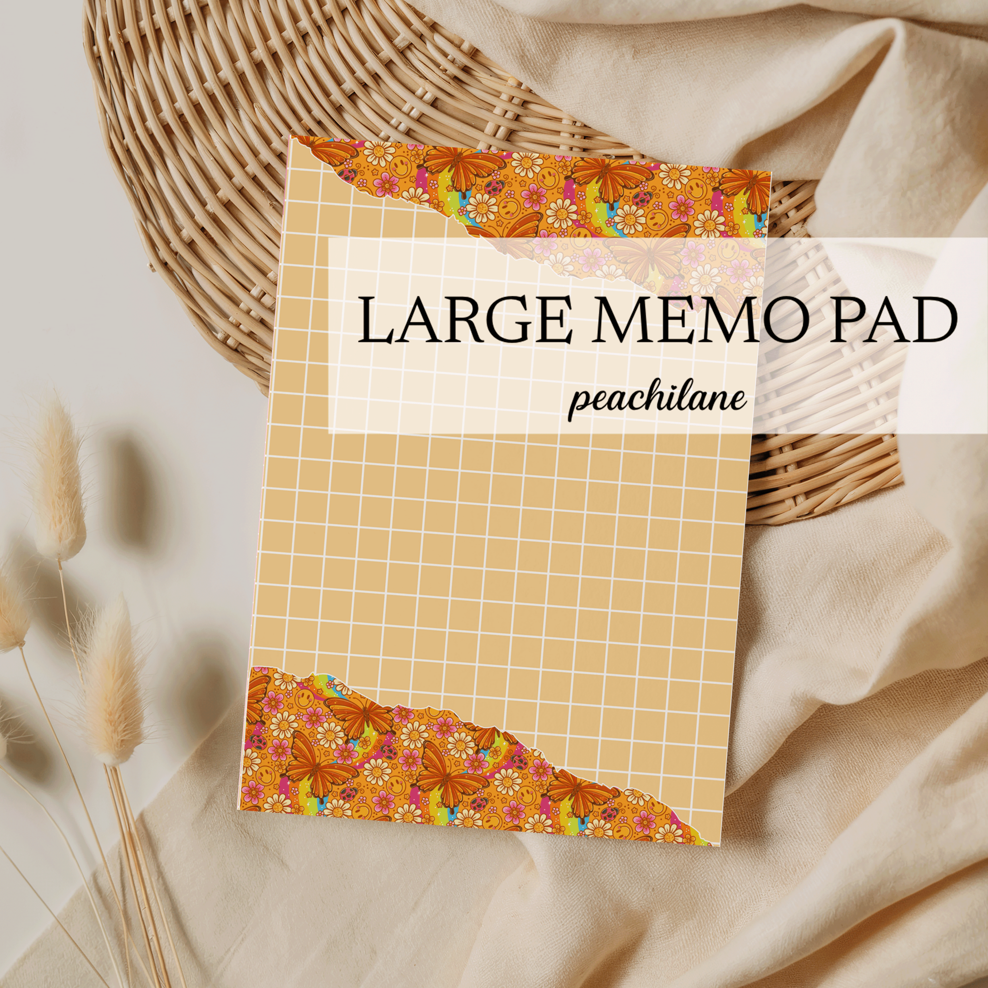 Orange Butterfly Large Memo Pad