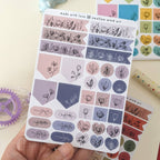 Sticker Sheet - Flag Dot Square Heart Floral