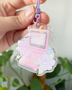 Game Boy Advance SP Acrylic Charm | Console Floral Keychain