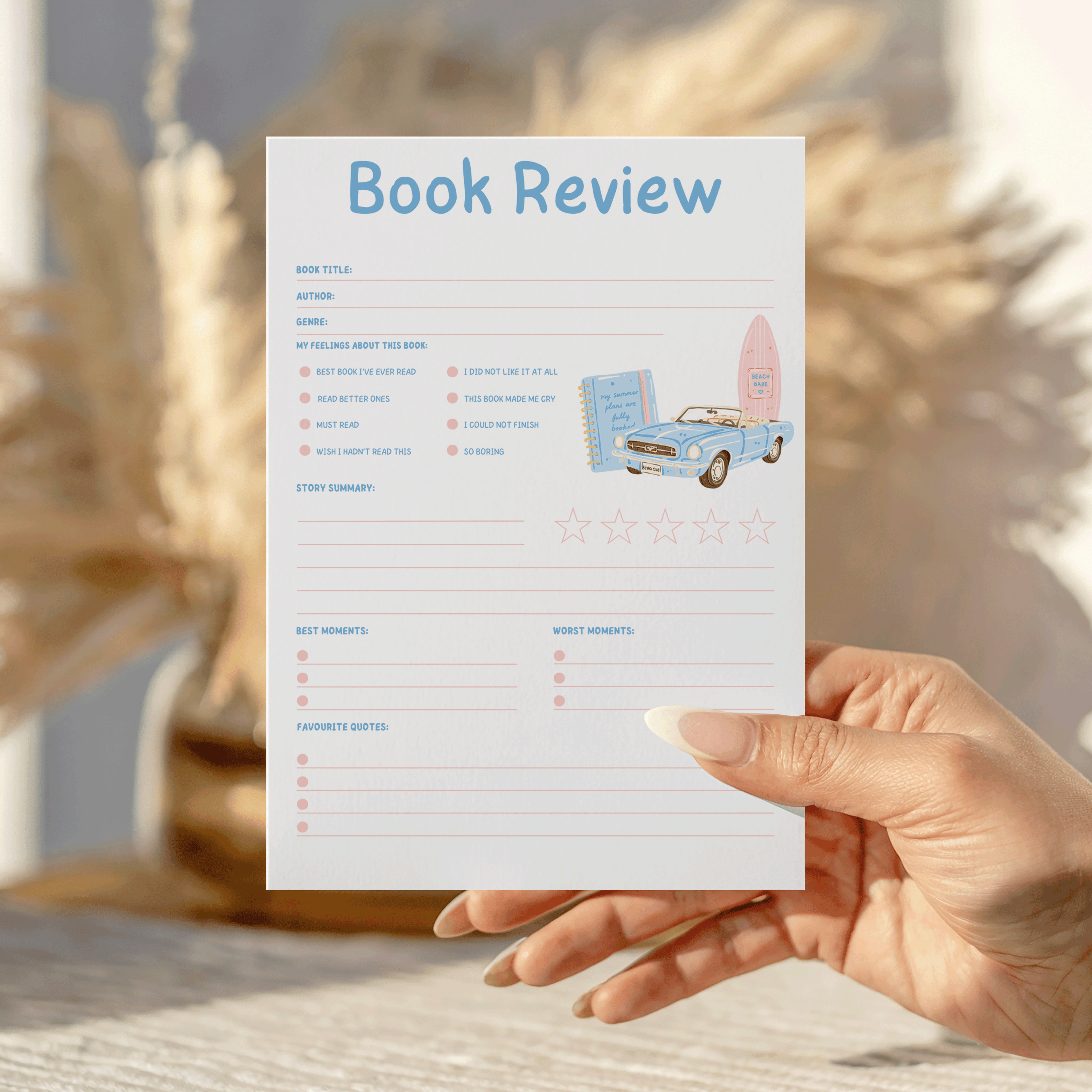 Cali Girlie Book Review Notepad