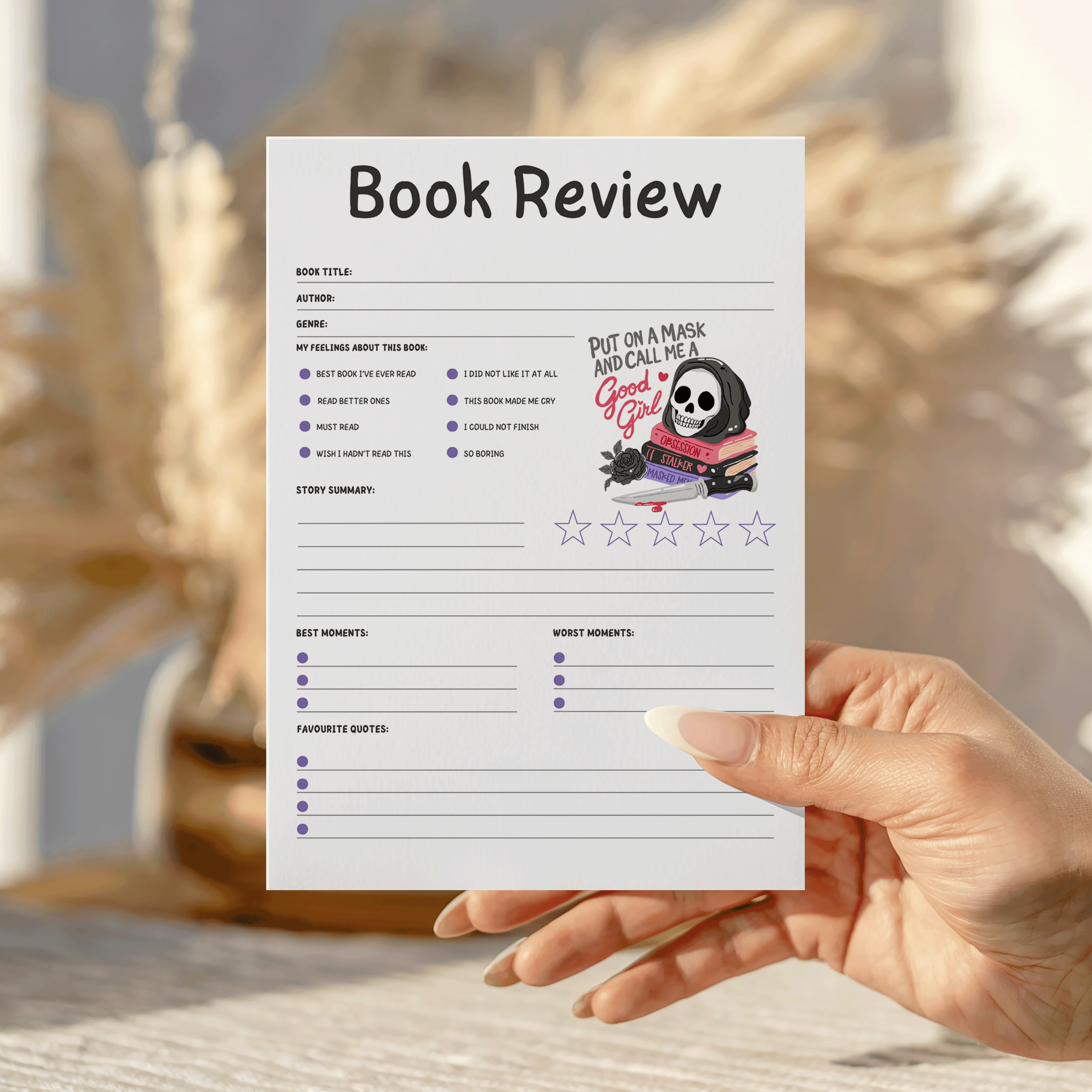 Call me a good girl Book Review Notepad