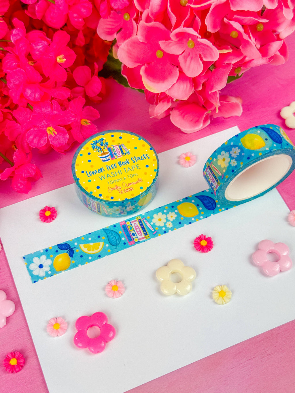 Lemon Tree Book Stacks Washi Tape