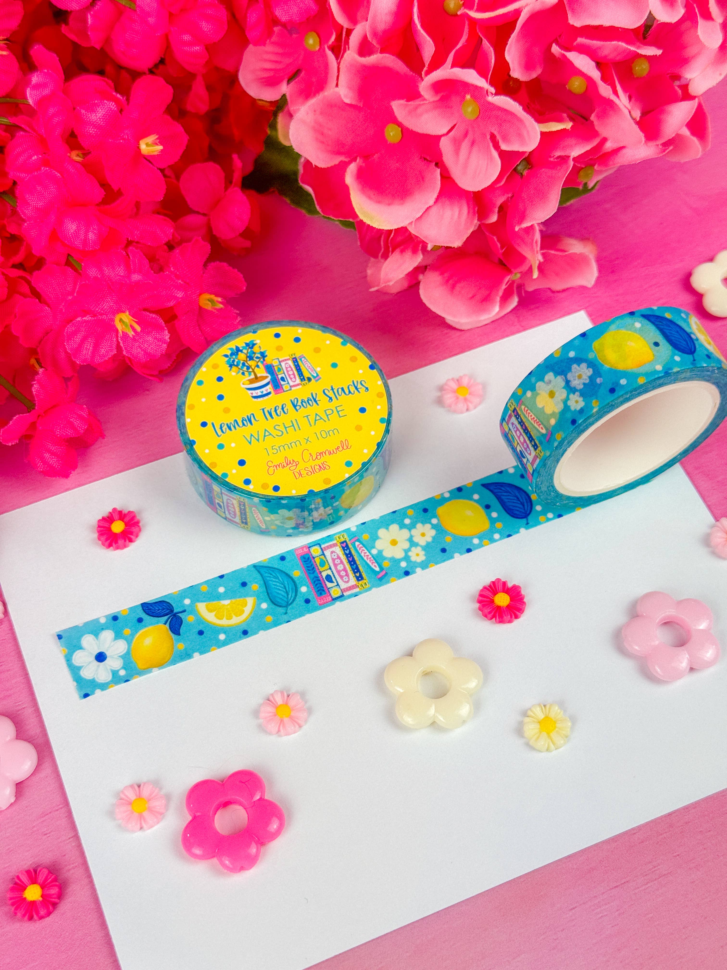 Lemon Tree Book Stacks Washi Tape