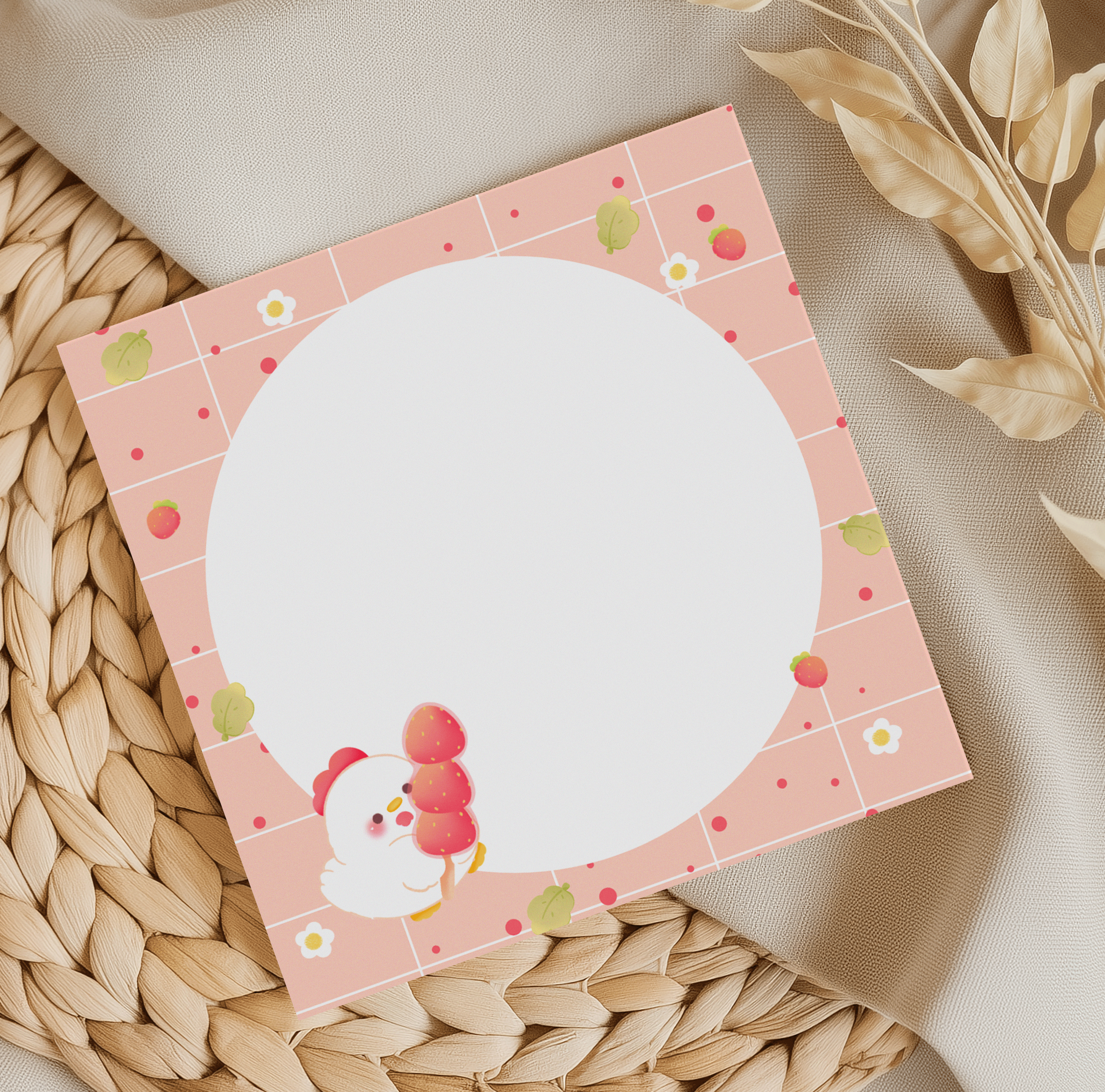 Strawberry Chick memo pad