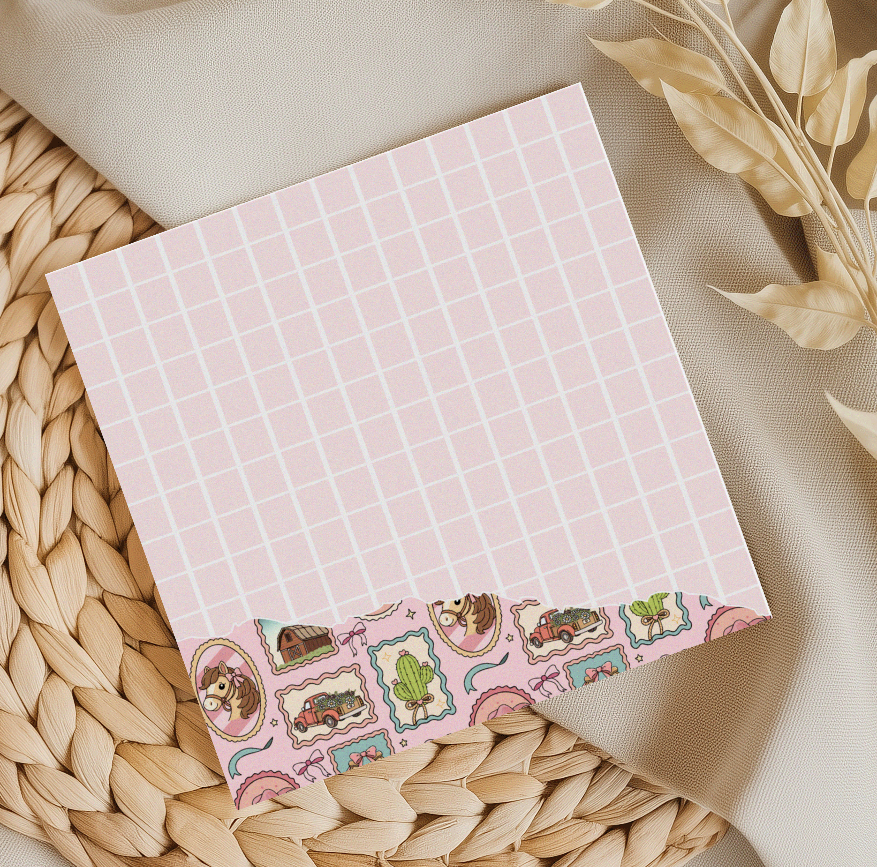 Pink Cowboy Romance Memo Pad