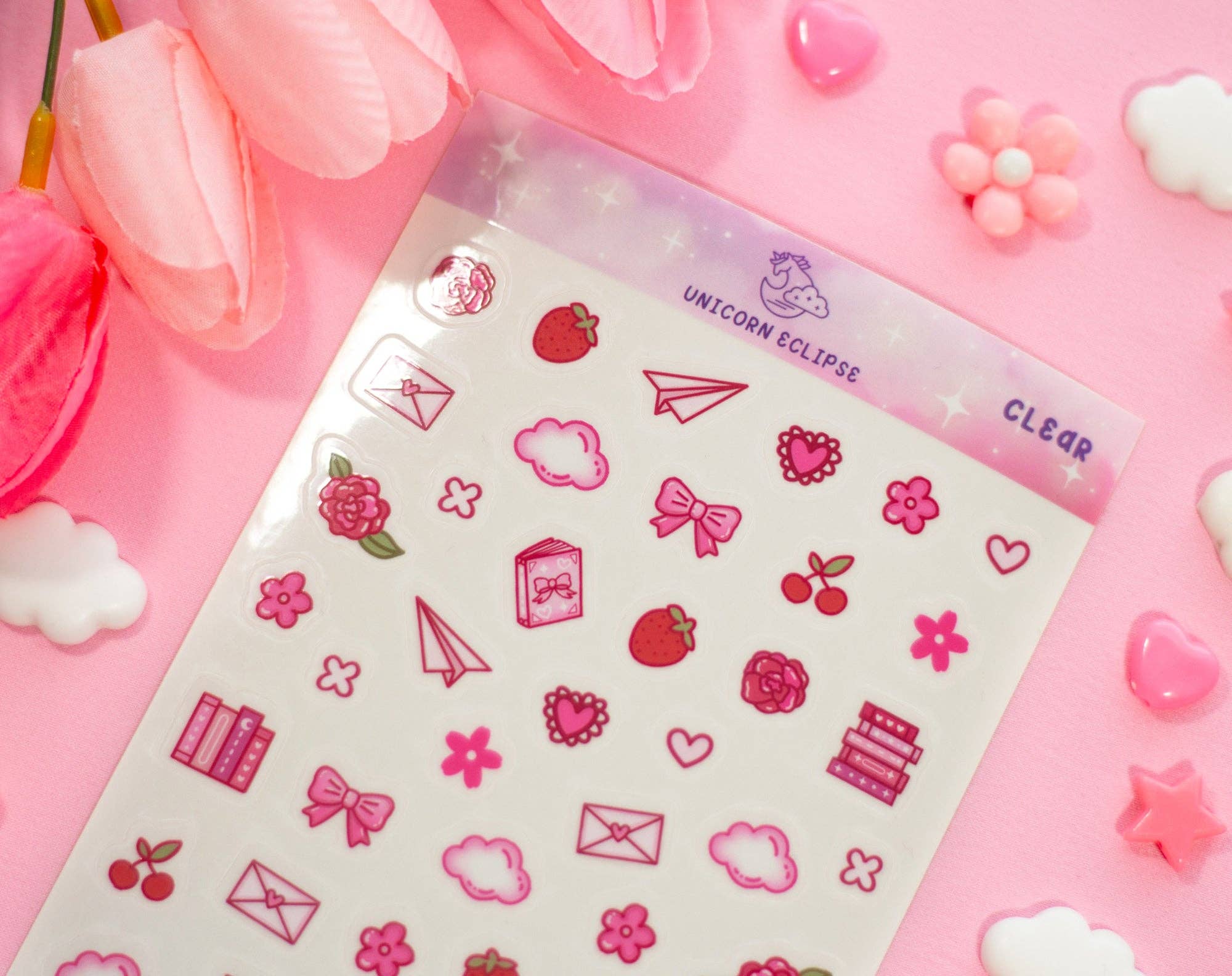 Love Story Clear Deco Sticker Sheet