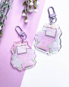 Game Boy Advance SP Acrylic Charm | Console Floral Keychain