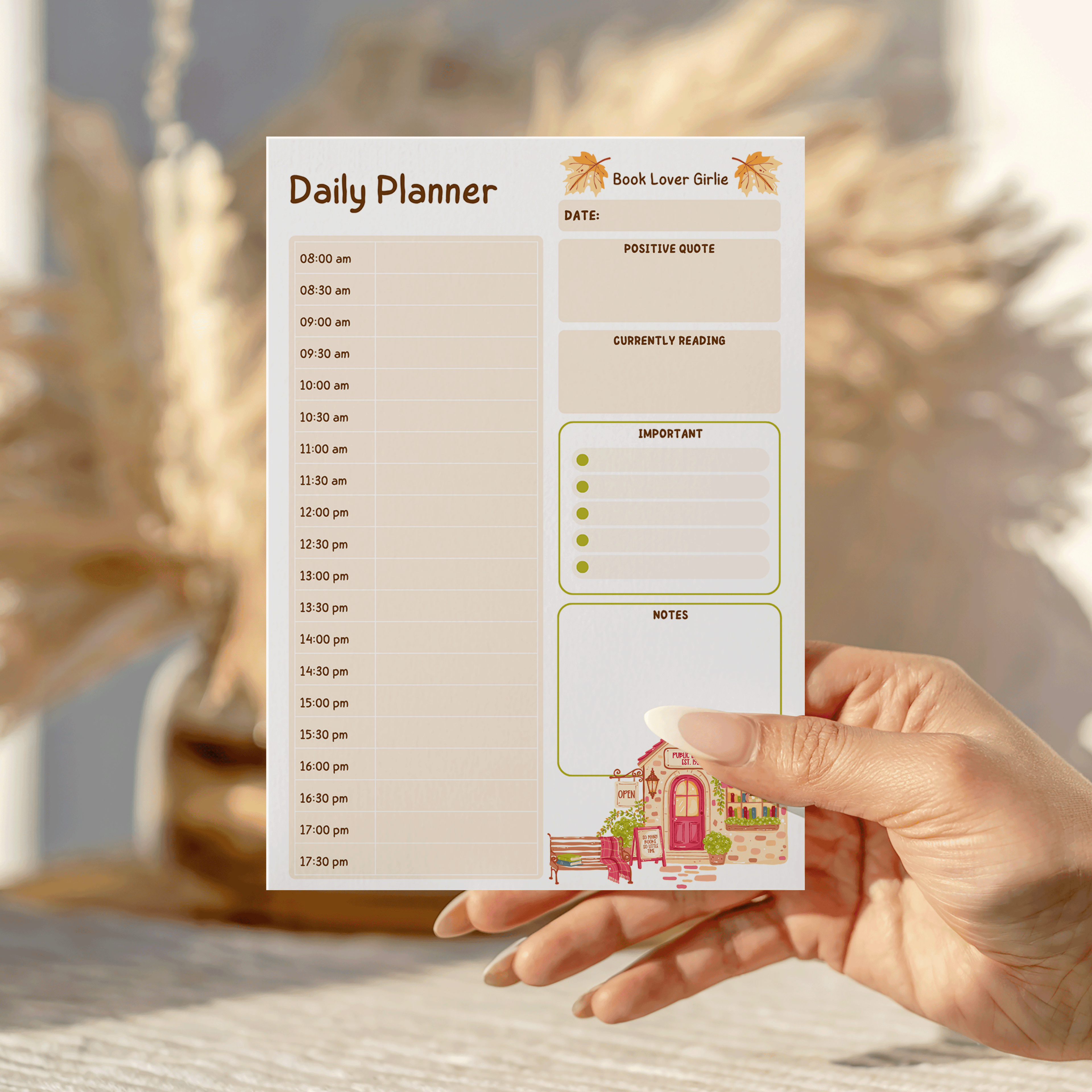 Book Lover Girlie Daily Notepad