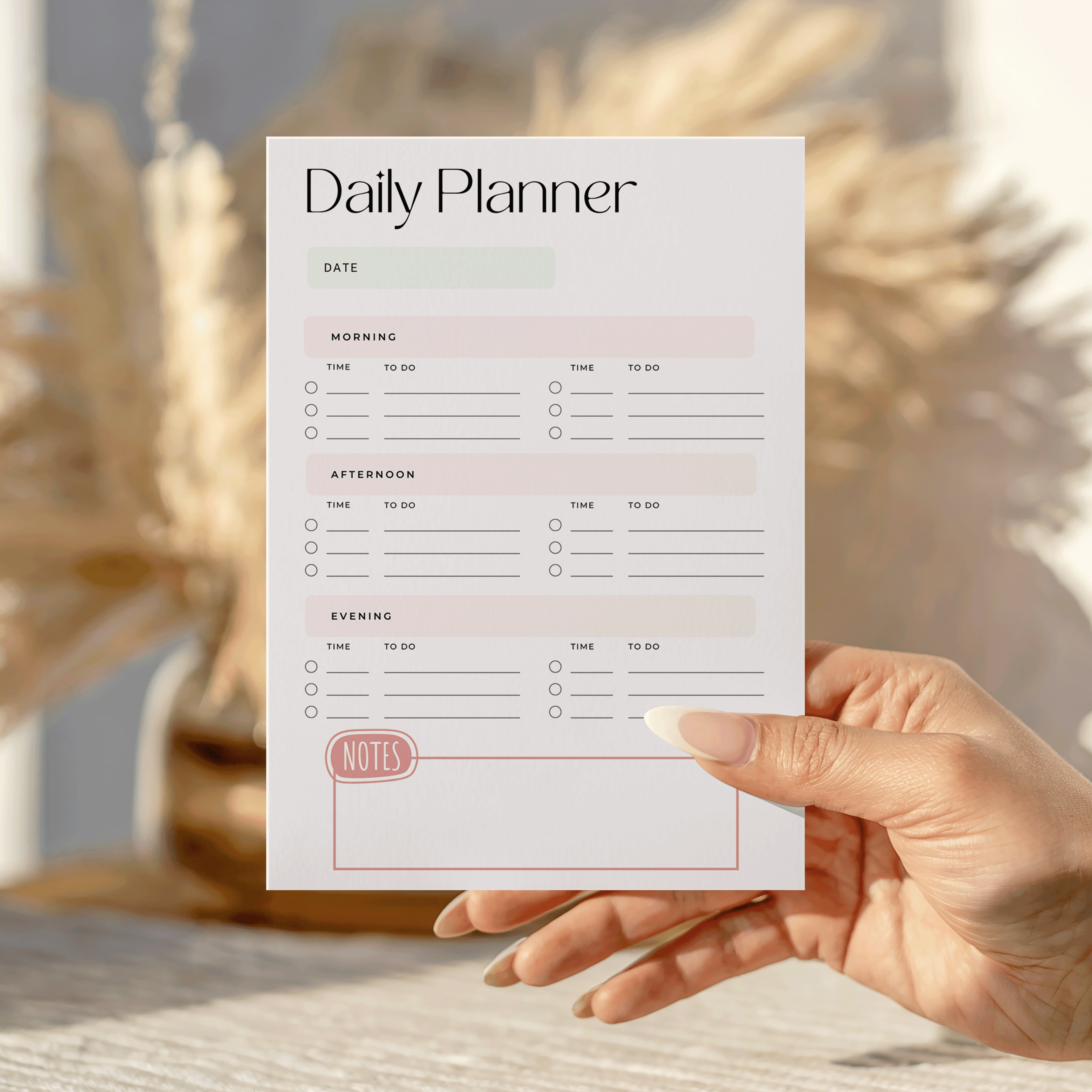 Daily Planner Notes Notepad